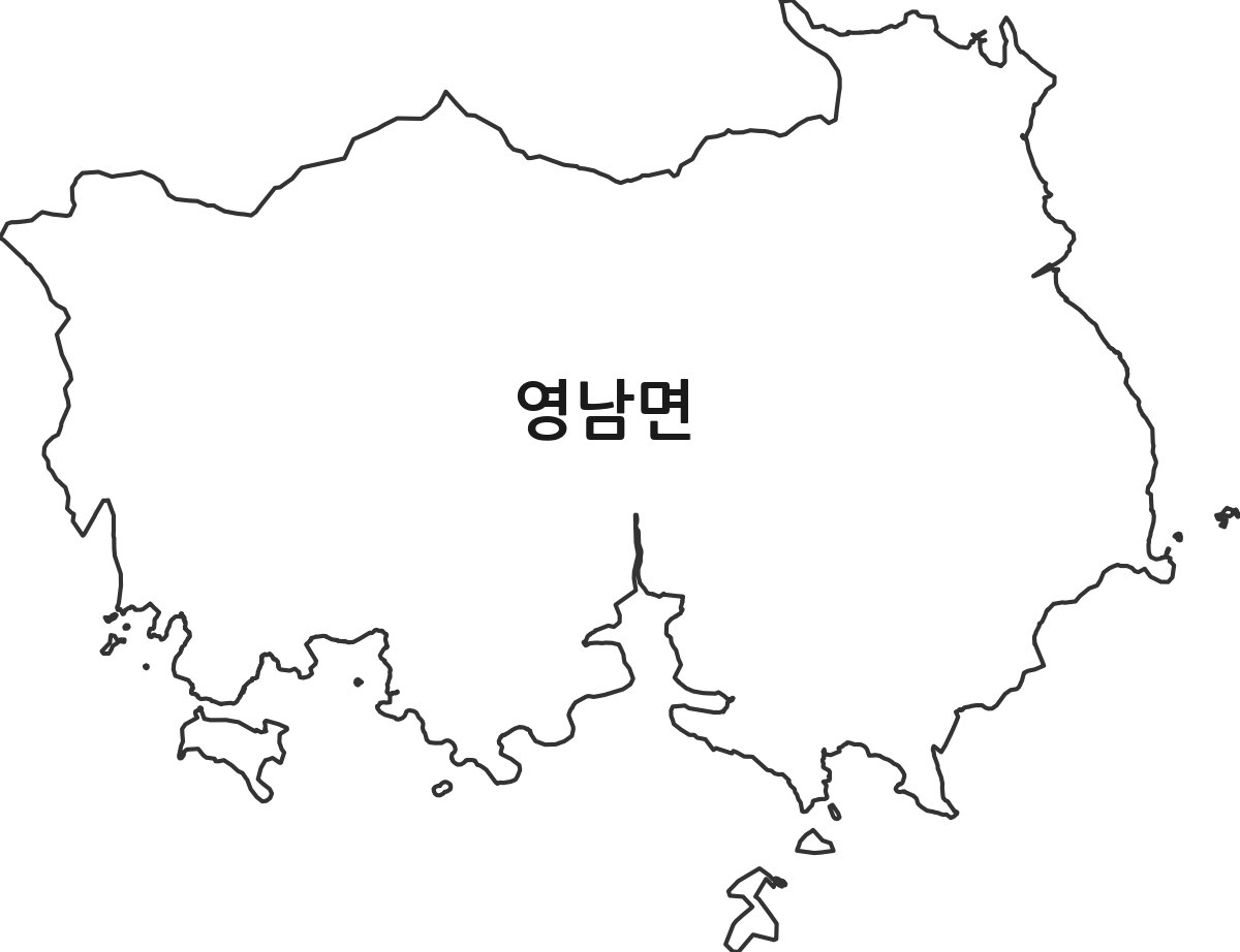 전남광주통합특별시 고흥군 영남면 행정동 행정구역 경계 지도