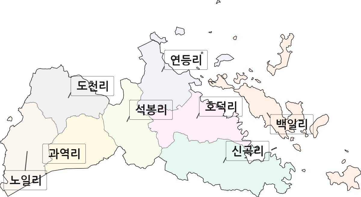 전남광주통합특별시 고흥군 과역면 법정동 리 구분 행정구역 경계 지도