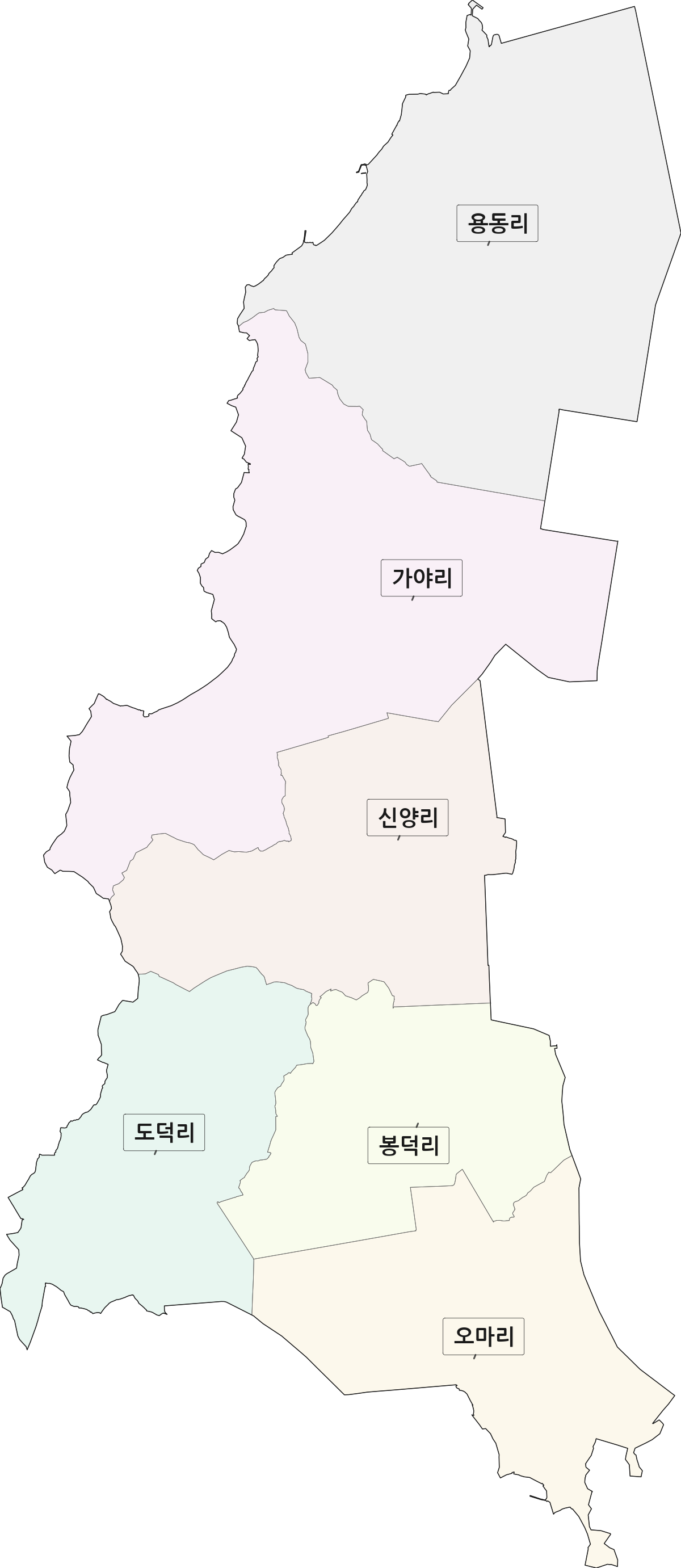 전남광주통합특별시 고흥군 도덕면 법정동 리 구분 행정구역 경계 지도