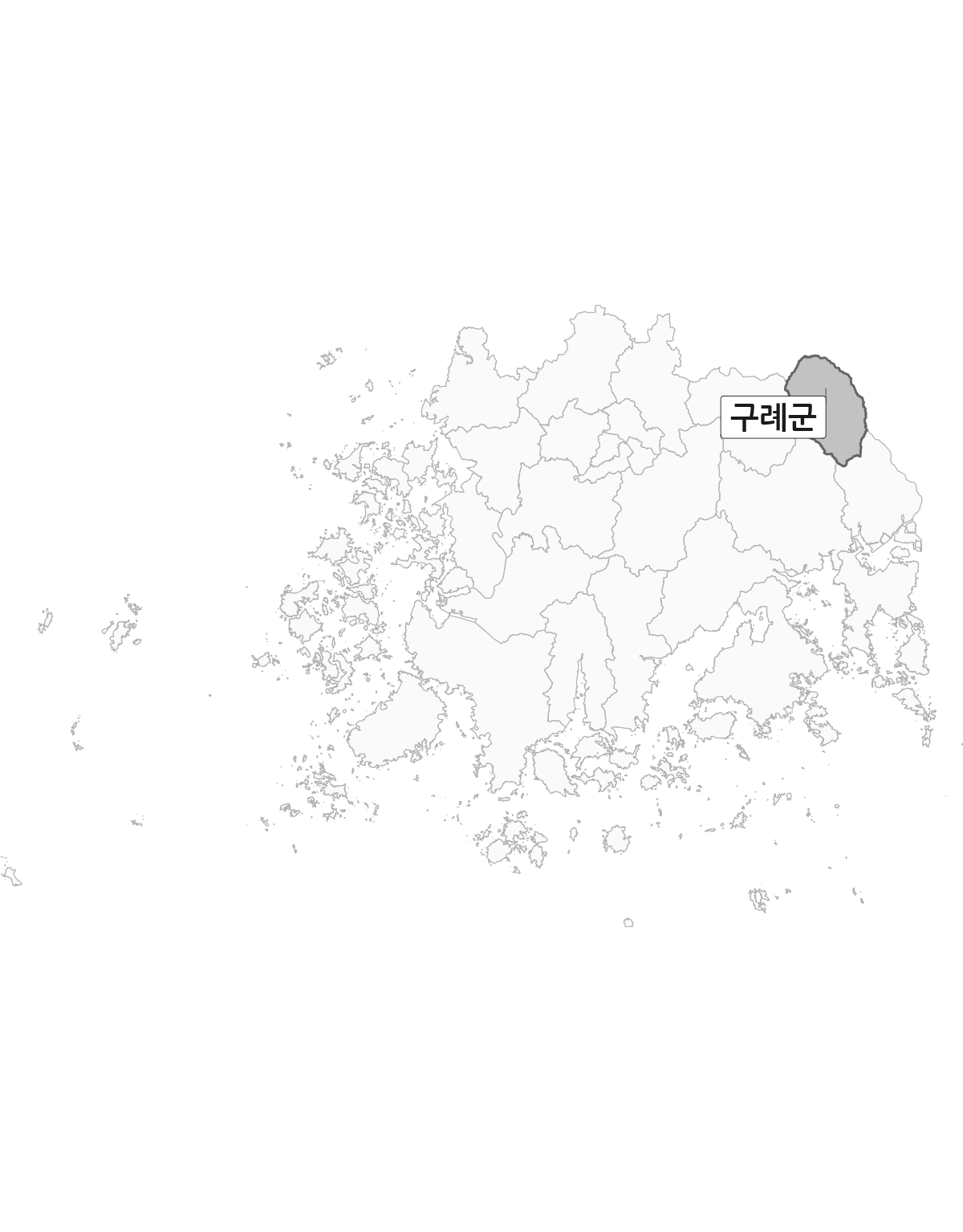 전남광주통합특별시 범위 내 구례군 행정구역 경계 지도