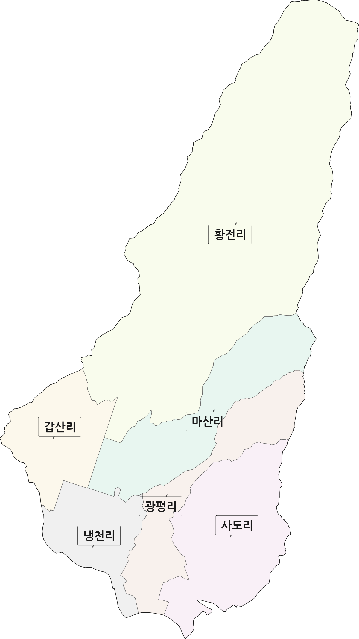 전남광주통합특별시 구례군 마산면 법정동 리 구분 행정구역 경계 지도