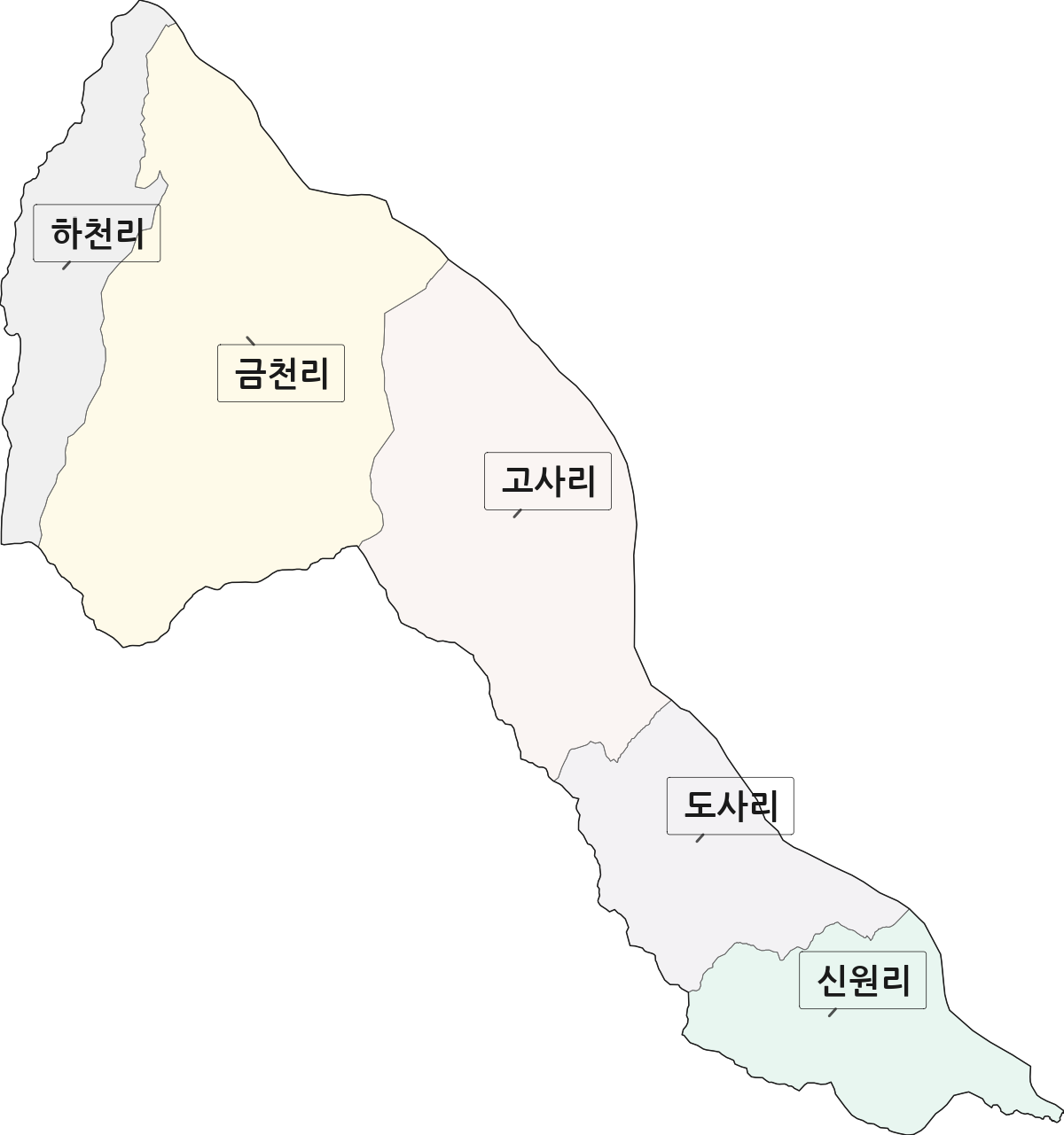 전남광주통합특별시 광양시 다압면 법정동 리 구분 행정구역 경계 지도