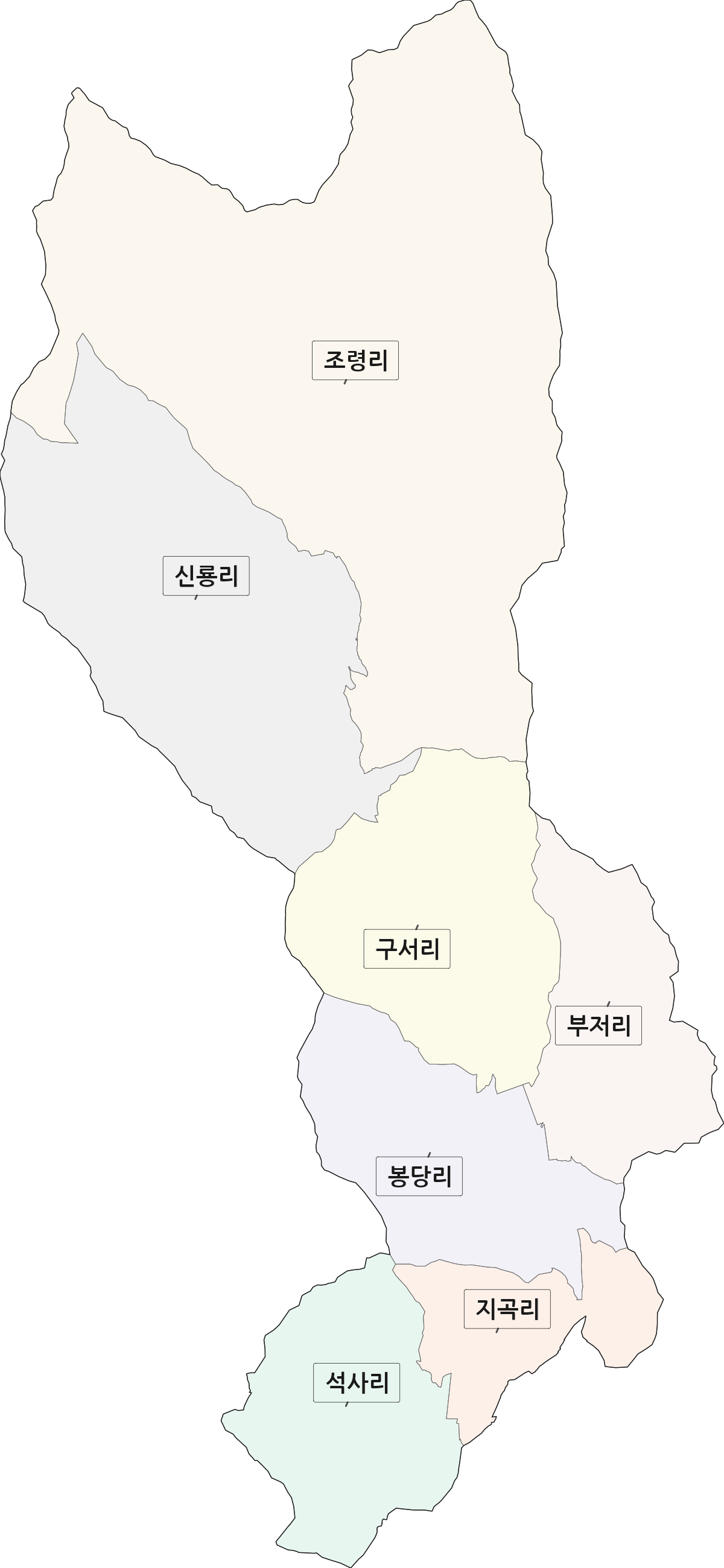 전남광주통합특별시 광양시 봉강면 법정동 리 구분 행정구역 경계 지도
