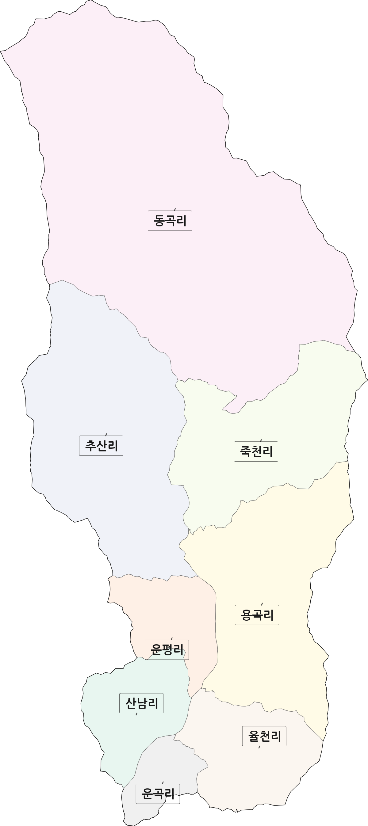 전남광주통합특별시 광양시 옥룡면 법정동 리 구분 행정구역 경계 지도
