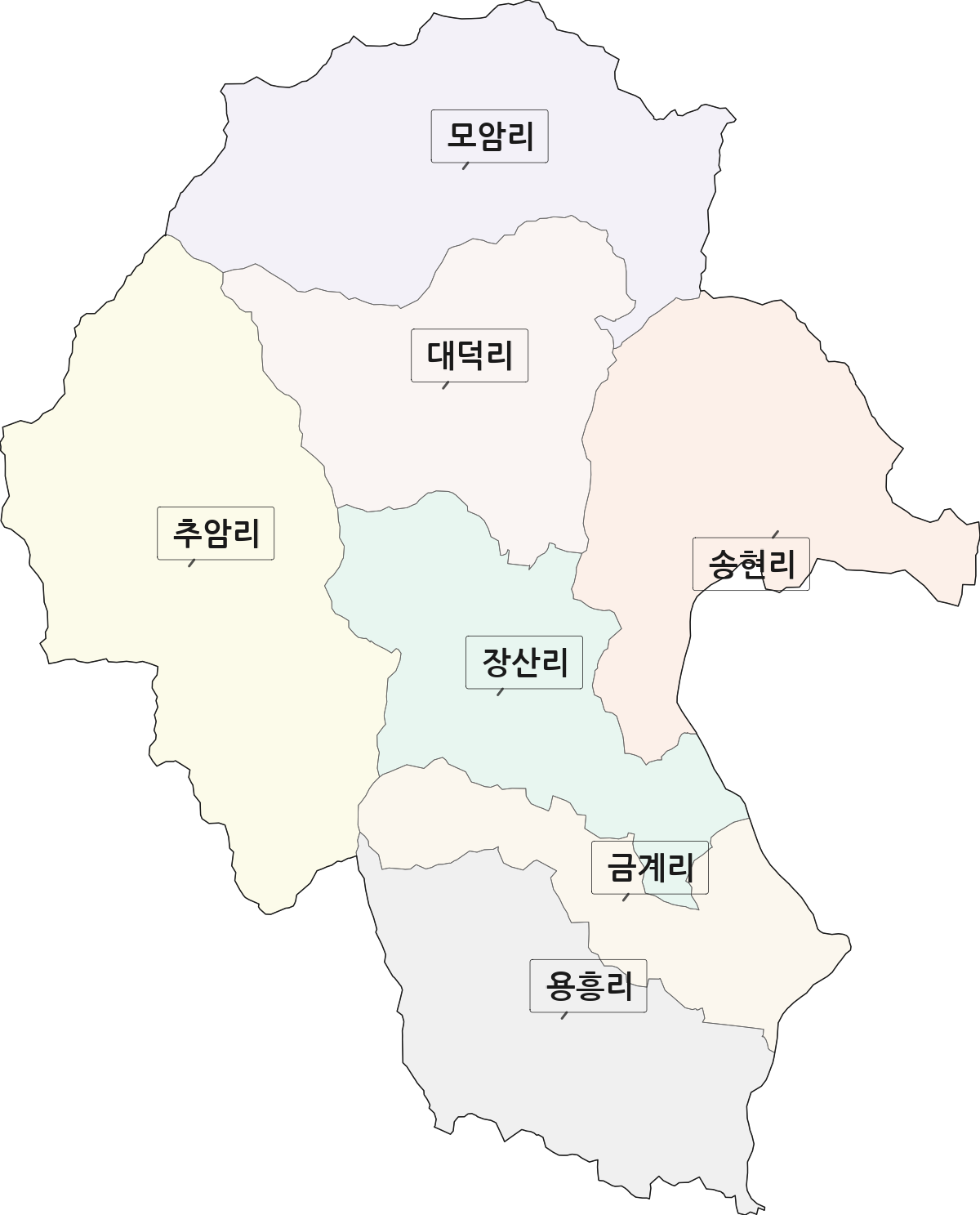 전남광주통합특별시 장성군 서삼면 법정동 리 구분 행정구역 경계 지도