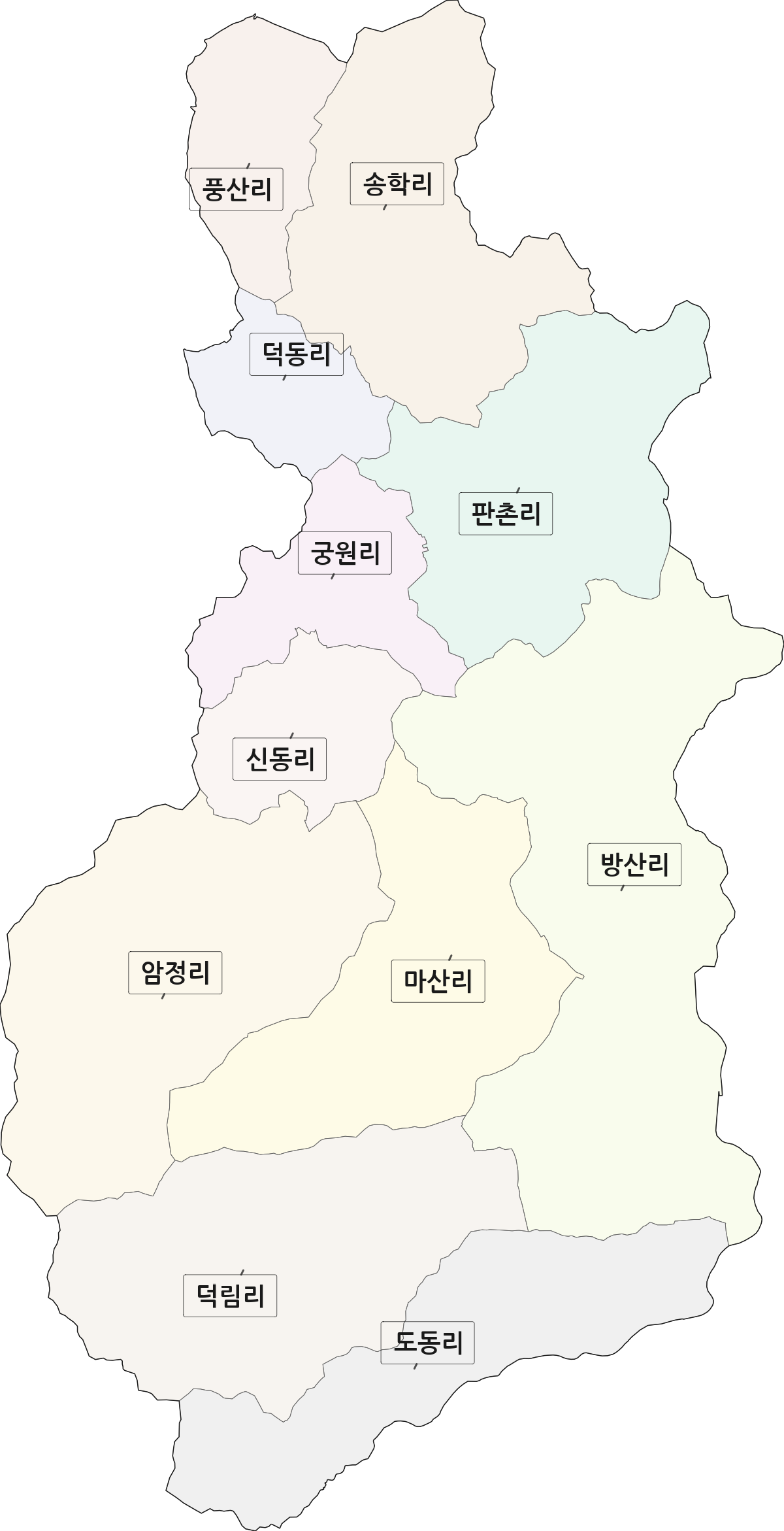 전남광주통합특별시 나주시 다도면 법정동 리 구분 행정구역 경계 지도