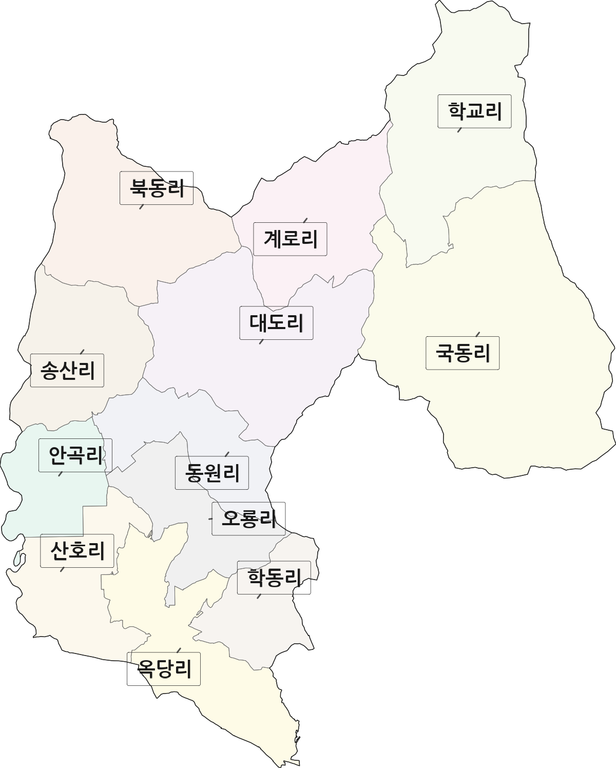 전남광주통합특별시 나주시 문평면 법정동 리 구분 행정구역 경계 지도
