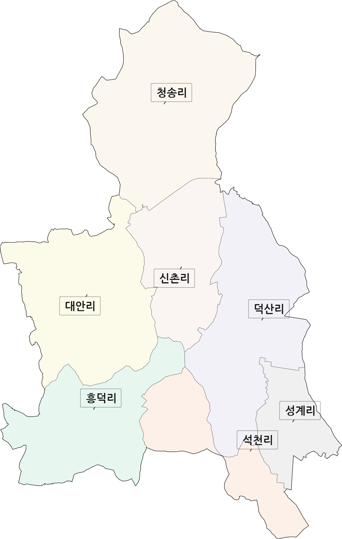 전남광주통합특별시 나주시 반남면 법정동 리 구분 행정구역 경계 지도
