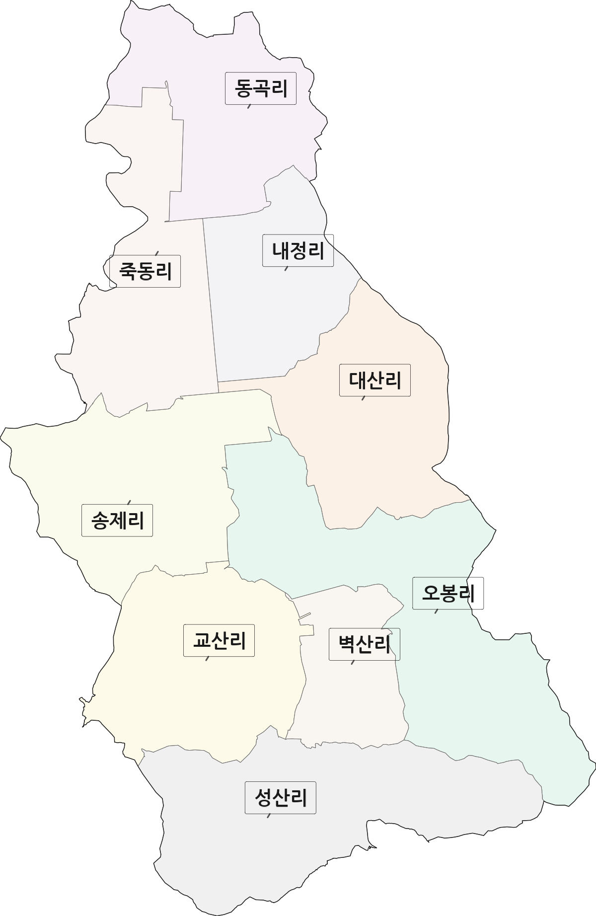 전남광주통합특별시 나주시 세지면 법정동 리 구분 행정구역 경계 지도
