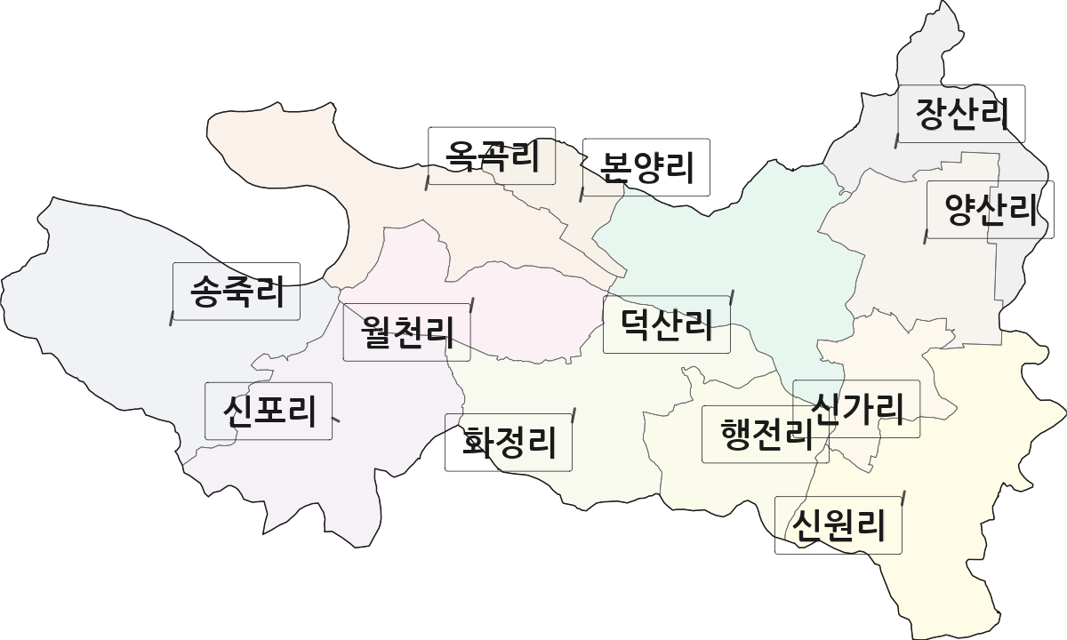 전남광주통합특별시 나주시 왕곡면 법정동 리 구분 행정구역 경계 지도