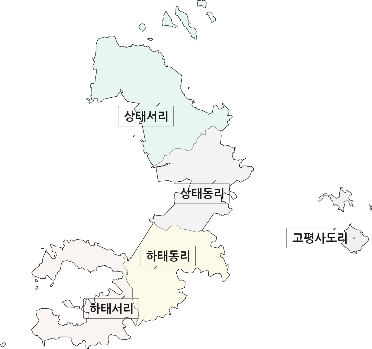 전남광주통합특별시 신안군 신의면 법정동 리 구분 행정구역 경계 지도