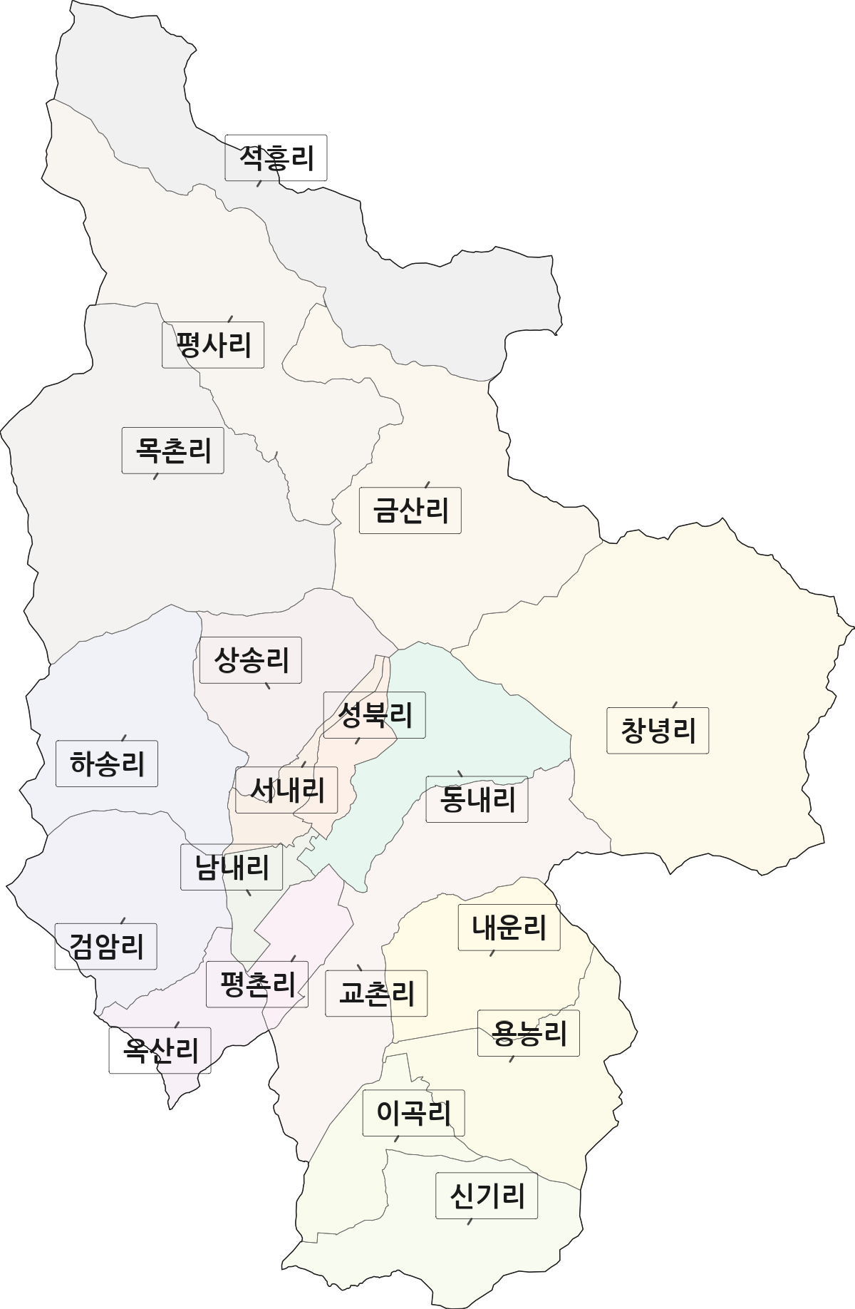 전남광주통합특별시 순천시 낙안면 법정동 리 구분 행정구역 경계 지도