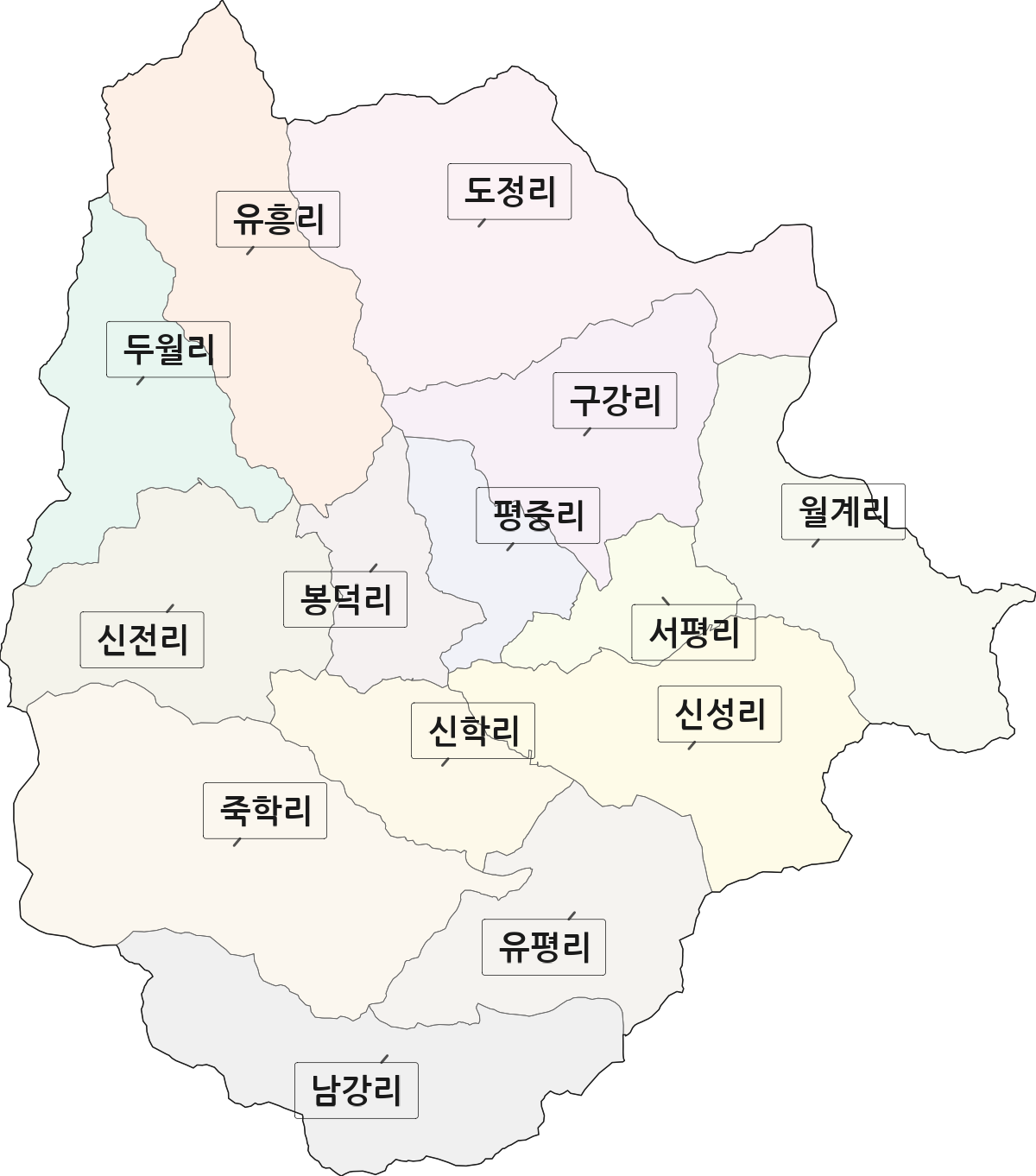 전남광주통합특별시 순천시 승주읍 법정동 리 구분 행정구역 경계 지도