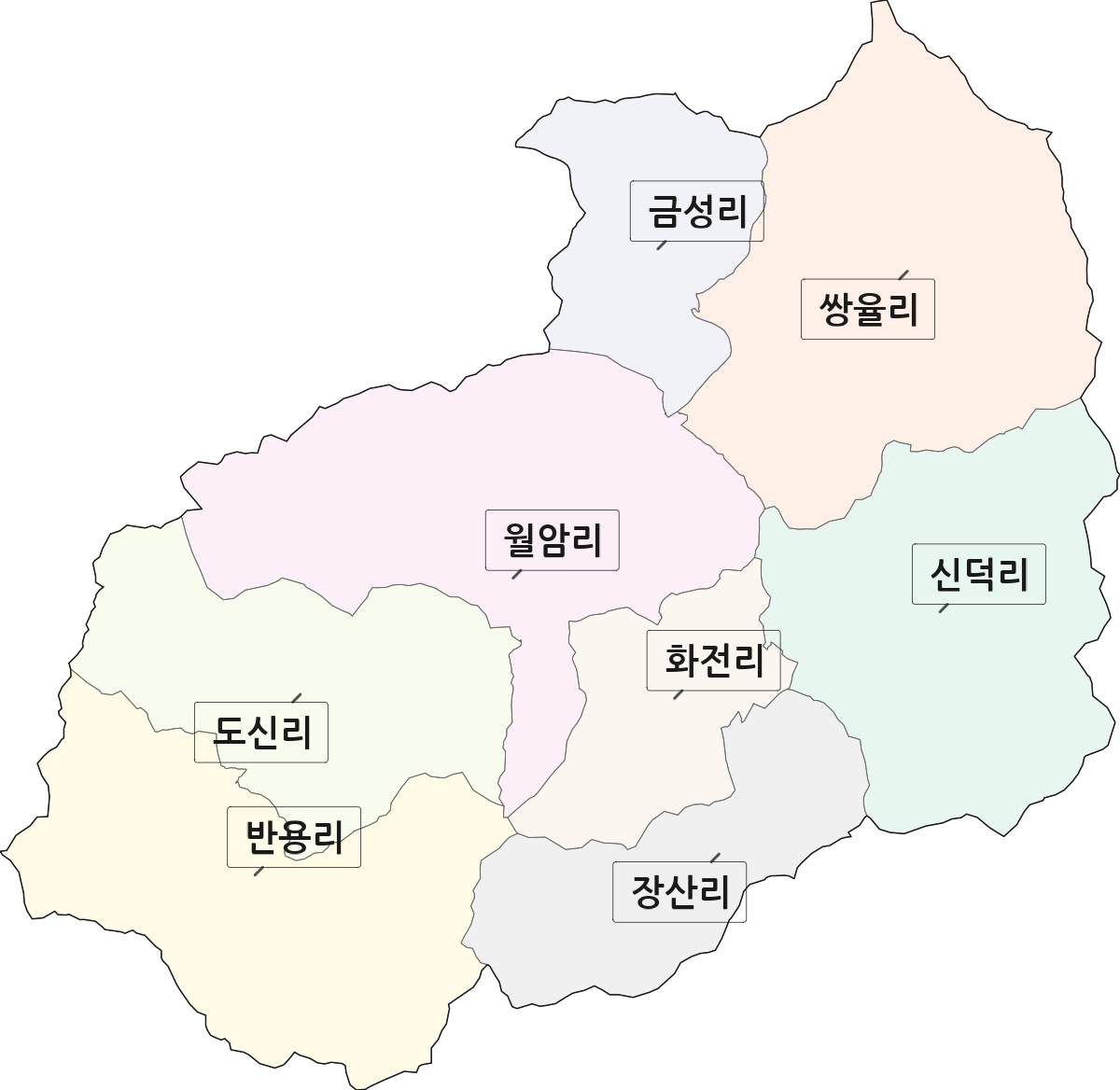 전남광주통합특별시 순천시 외서면 법정동 리 구분 행정구역 경계 지도