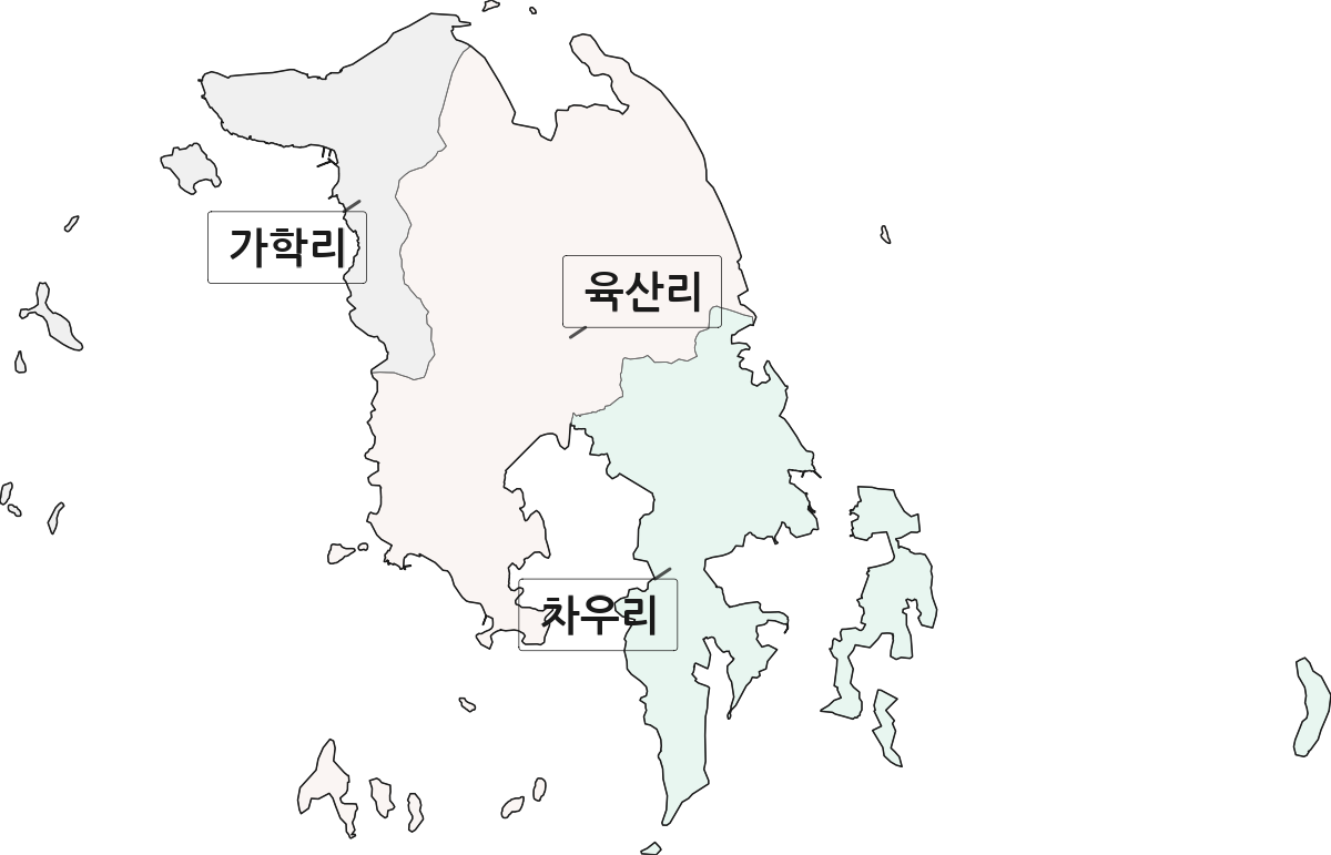 전남광주통합특별시 완도군 금당면 법정동 리 구분 행정구역 경계 지도