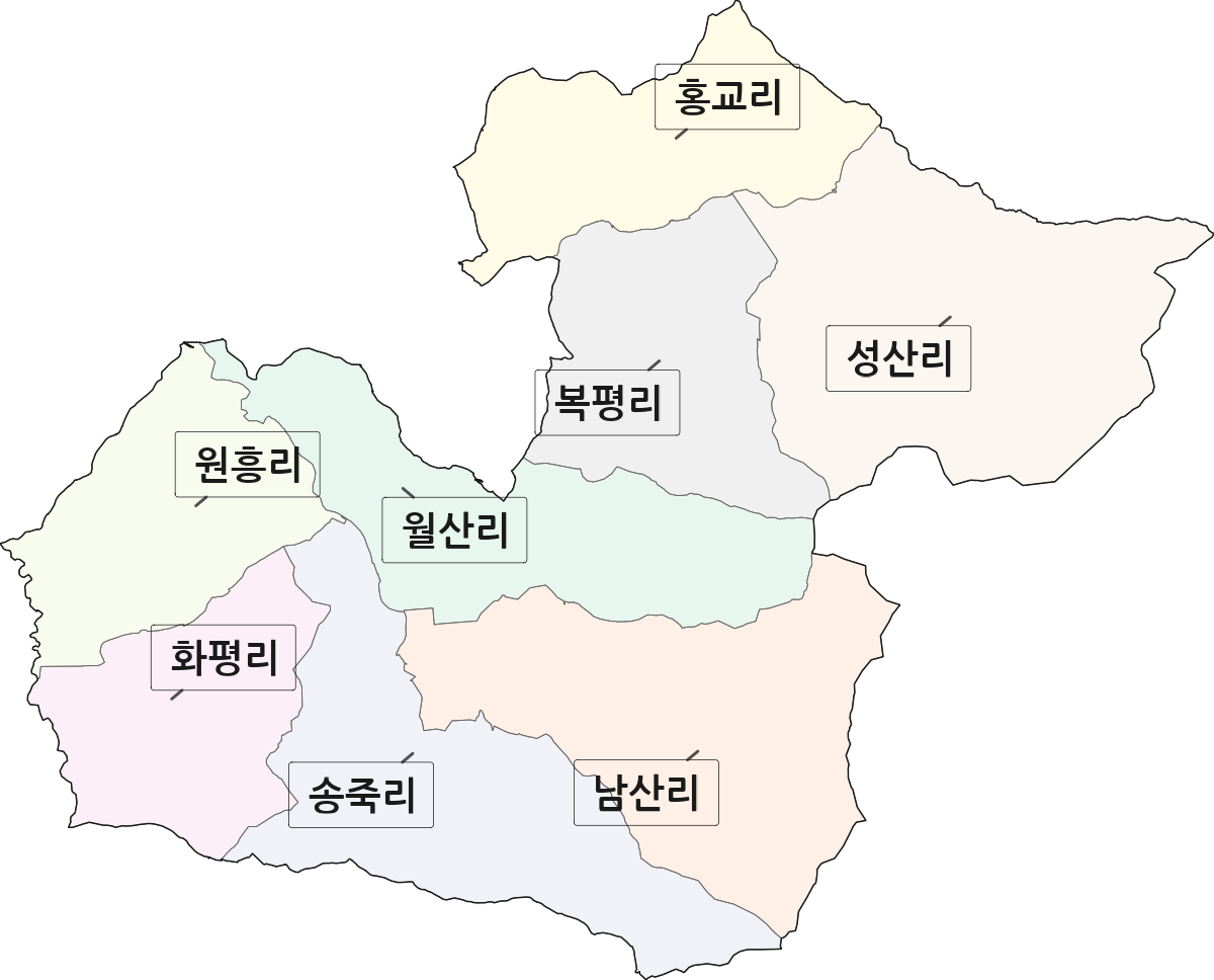 전남광주통합특별시 영광군 대마면 법정동 리 구분 행정구역 경계 지도