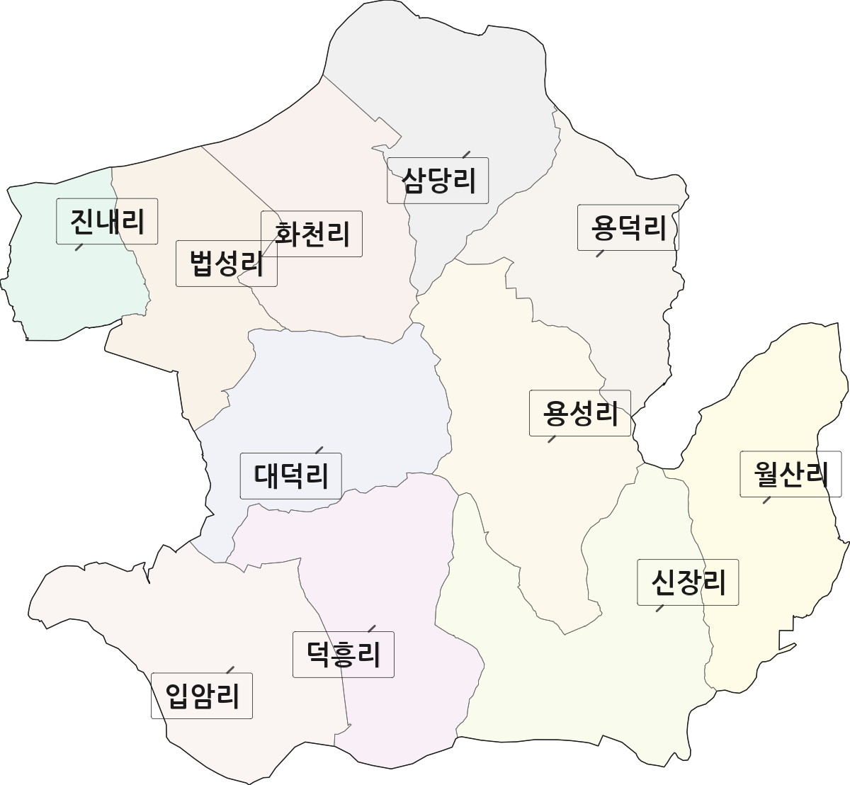 전남광주통합특별시 영광군 법성면 법정동 리 구분 행정구역 경계 지도