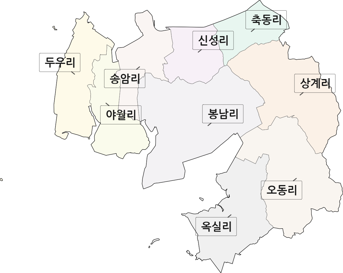전남광주통합특별시 영광군 염산면 법정동 리 구분 행정구역 경계 지도