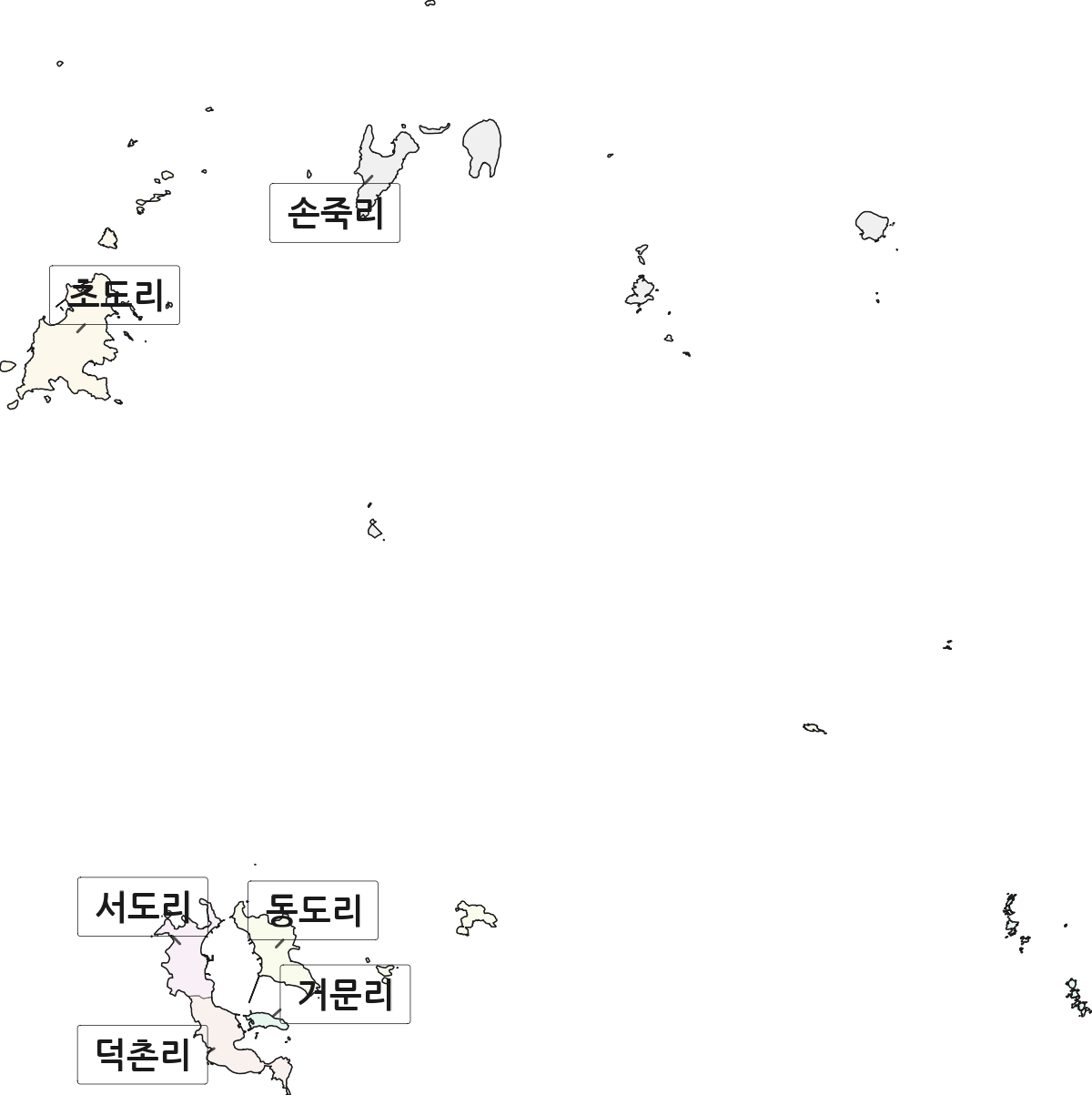 전남광주통합특별시 여수시 삼산면 법정동 리 구분 행정구역 경계 지도