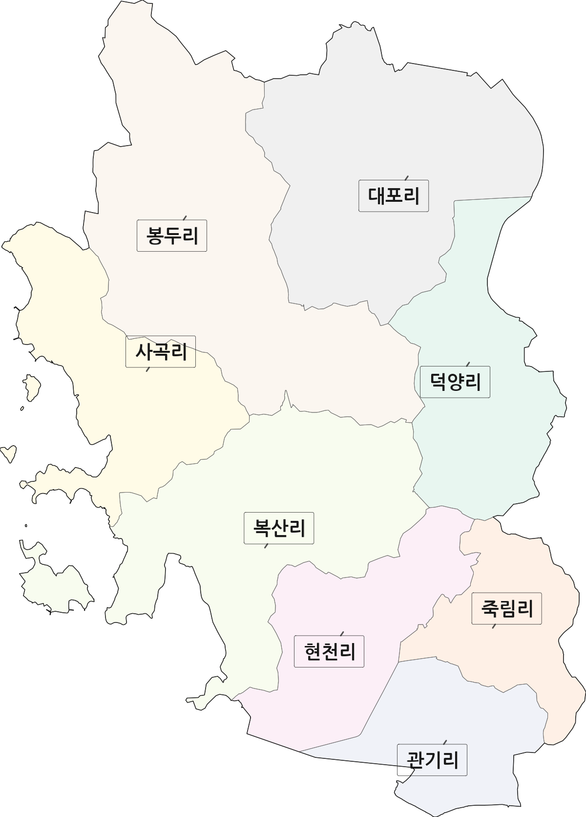 전남광주통합특별시 여수시 소라면 법정동 리 구분 행정구역 경계 지도