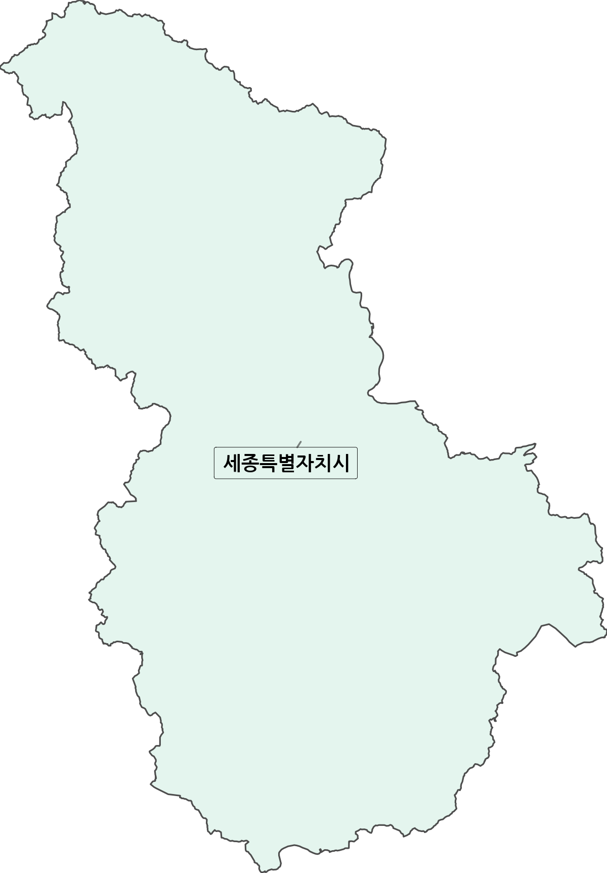 세종특별자치시 행정구역 경계 지도