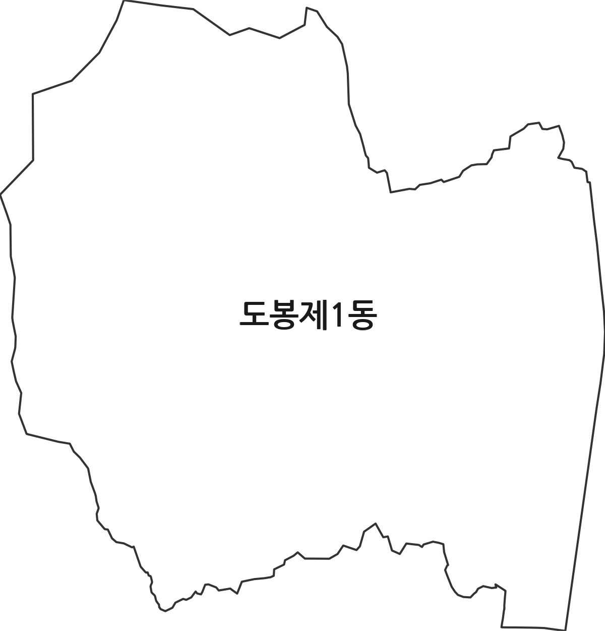 서울특별시 도봉구 도봉제1동 행정동 행정구역 경계 지도