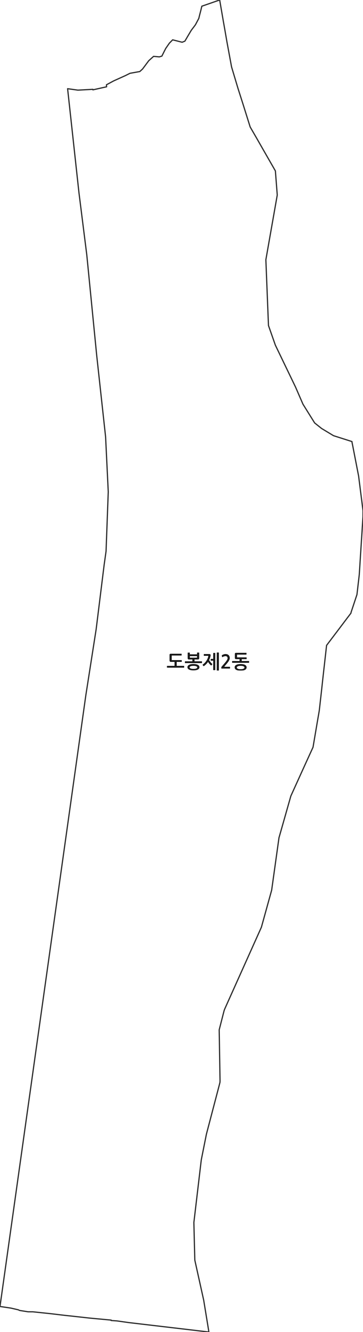 서울특별시 도봉구 도봉제2동 행정동 행정구역 경계 지도