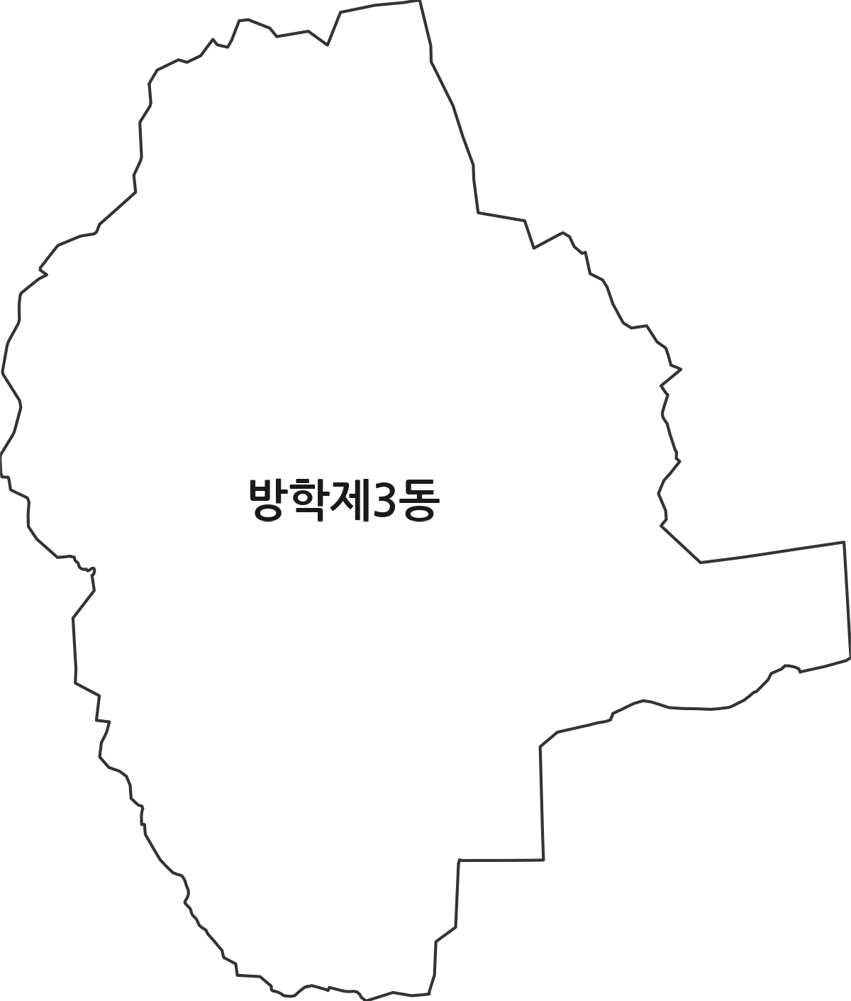 서울특별시 도봉구 방학제3동 행정동 행정구역 경계 지도