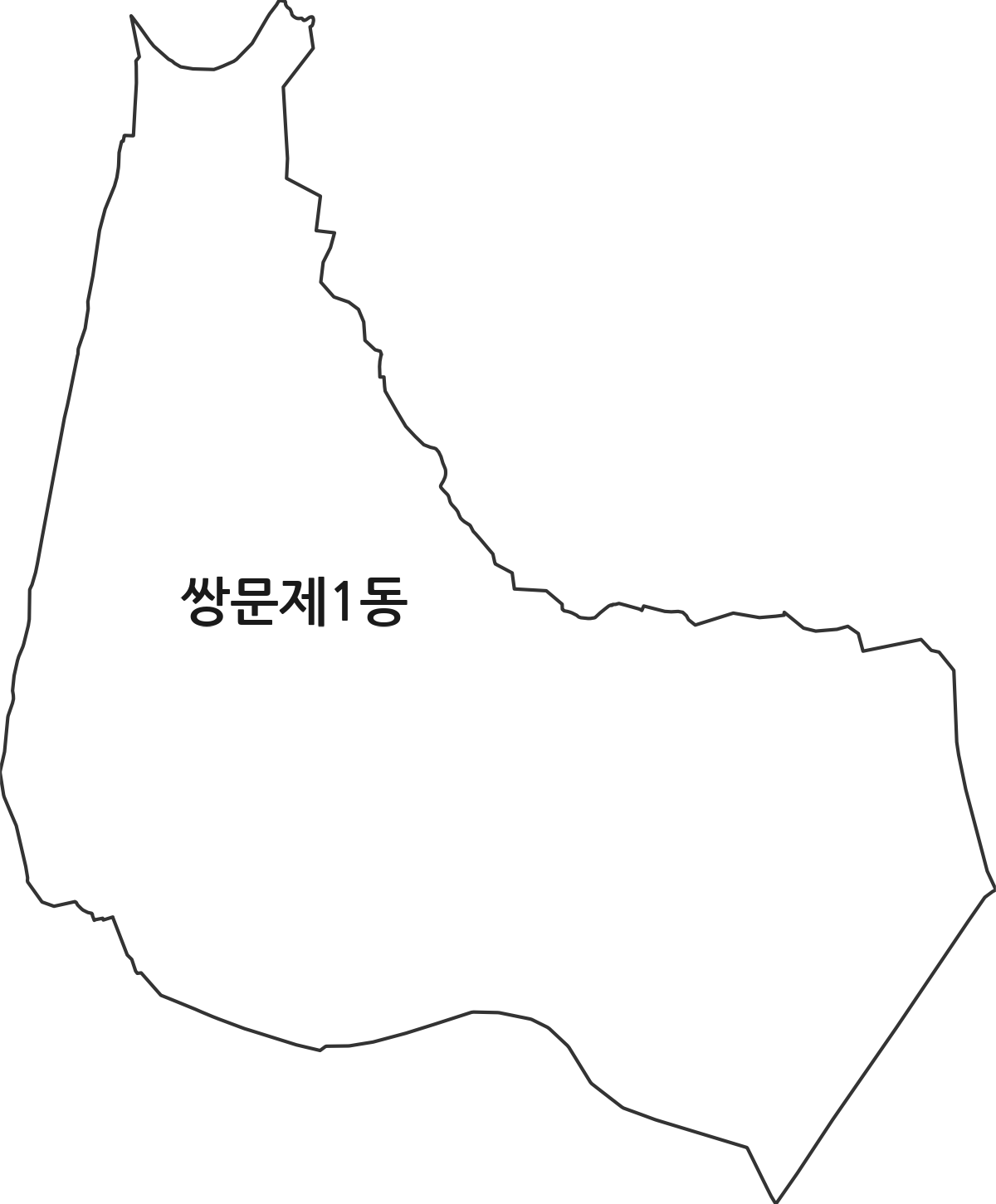 서울특별시 도봉구 쌍문제1동 행정동 행정구역 경계 지도