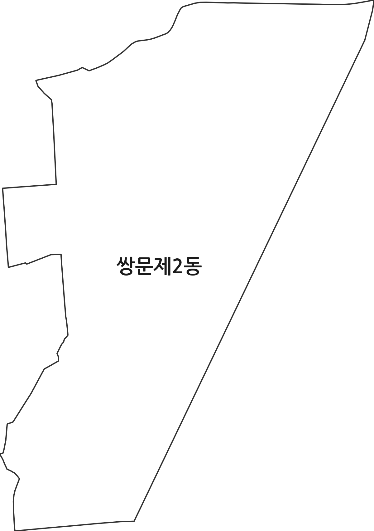 서울특별시 도봉구 쌍문제2동 행정동 행정구역 경계 지도