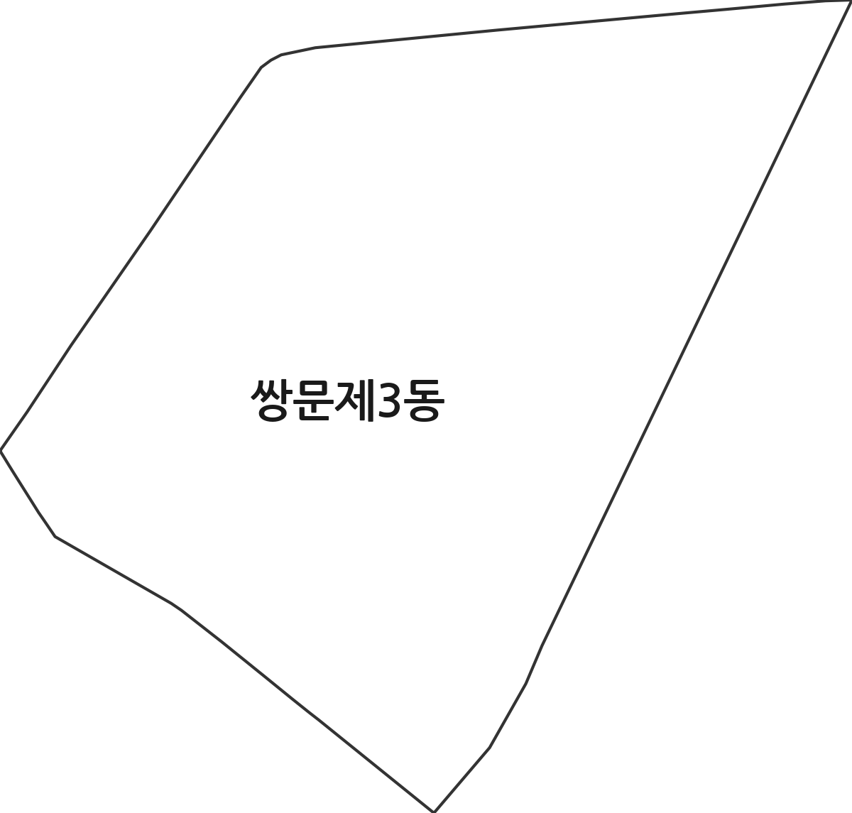 서울특별시 도봉구 쌍문제3동 행정동 행정구역 경계 지도