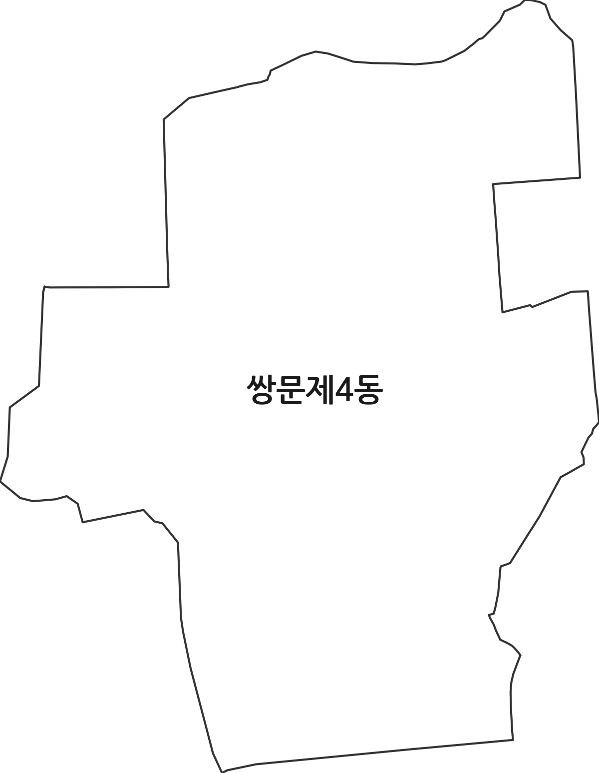 서울특별시 도봉구 쌍문제4동 행정동 행정구역 경계 지도
