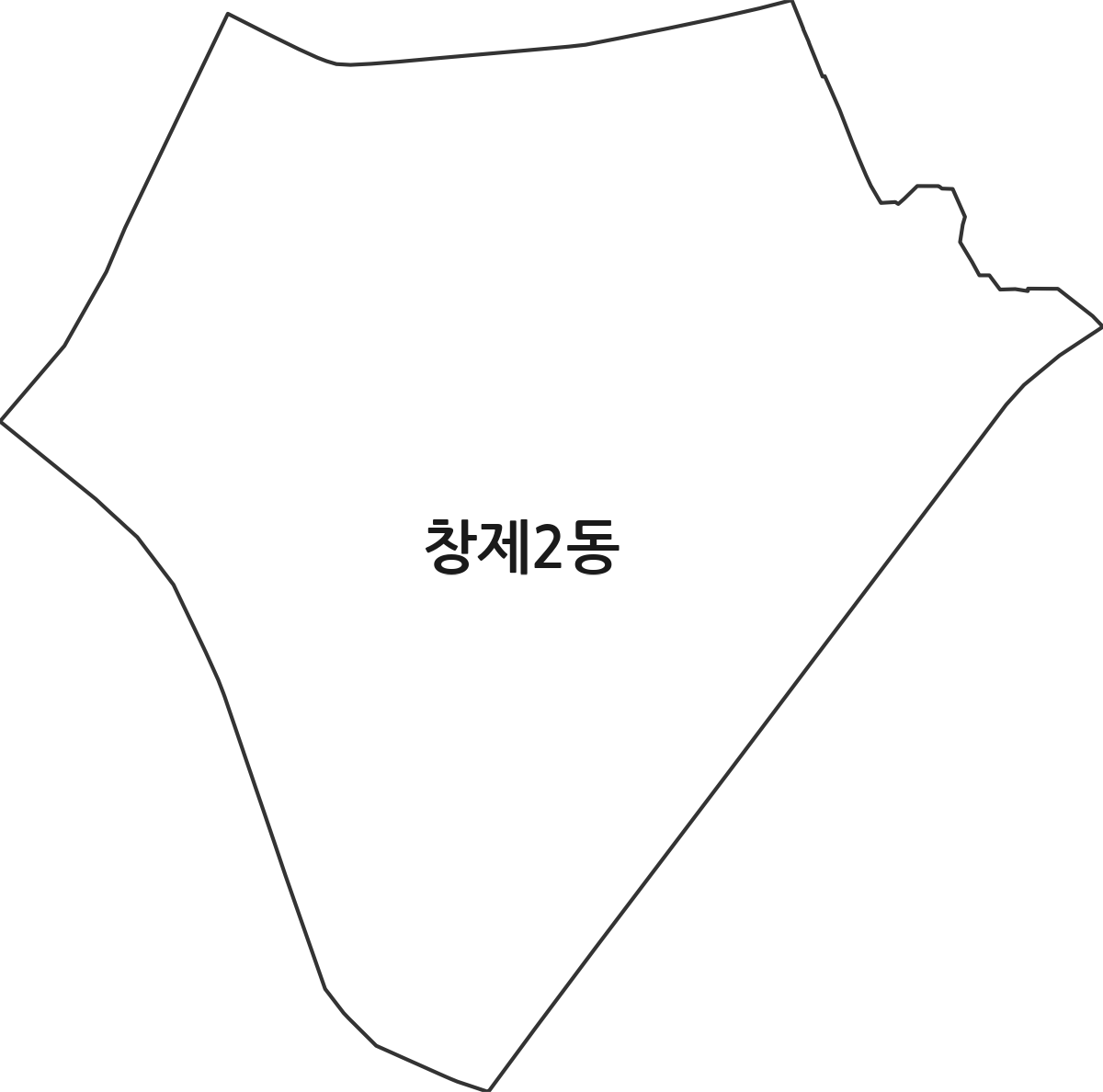 서울특별시 도봉구 창제2동 행정동 행정구역 경계 지도