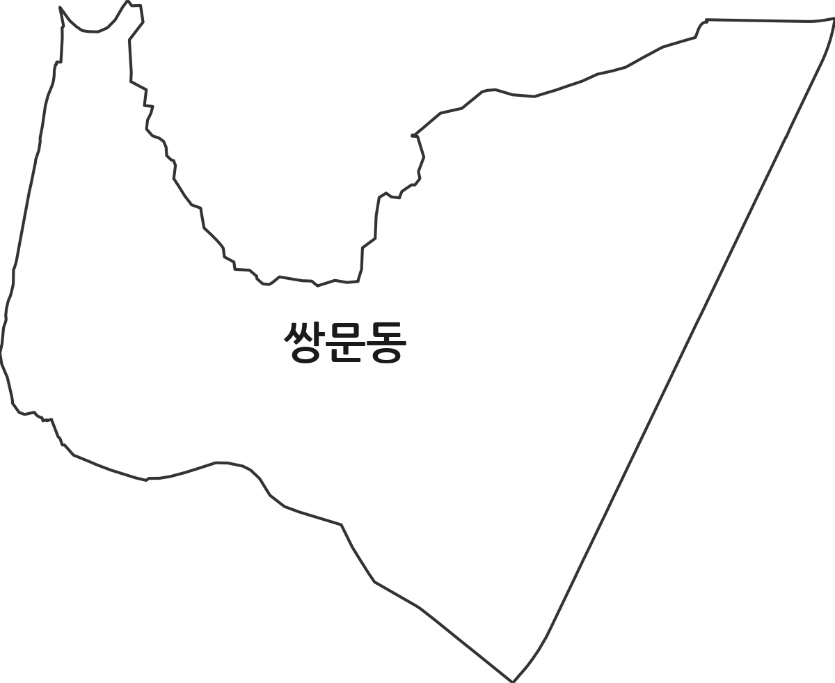 서울특별시 도봉구 쌍문동 법정동 행정구역 경계 지도