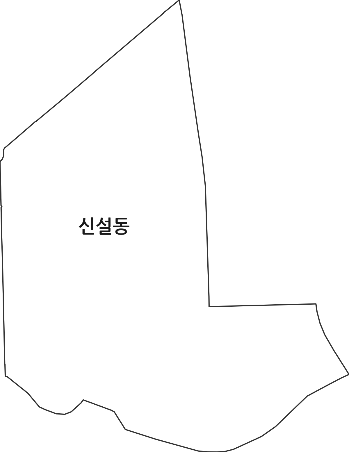 서울특별시 동대문구 신설동 행정동 행정구역 경계 지도