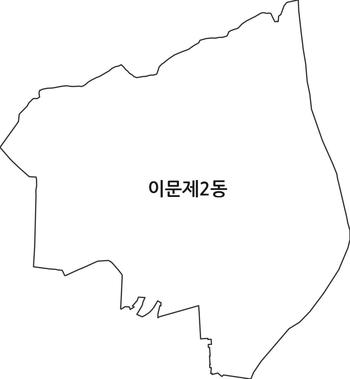 서울특별시 동대문구 이문제2동 행정동 행정구역 경계 지도
