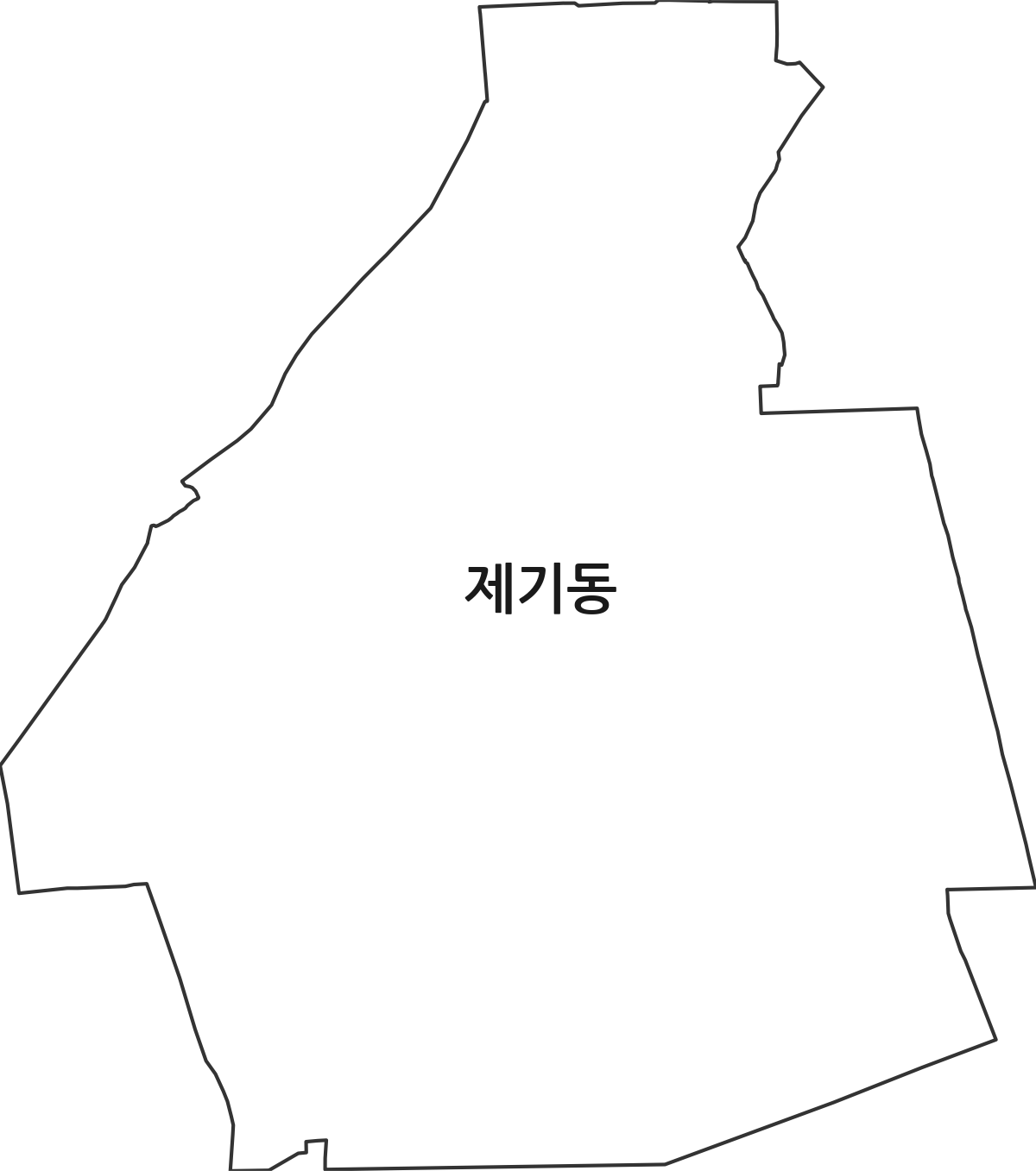 서울특별시 동대문구 제기동 행정동 행정구역 경계 지도