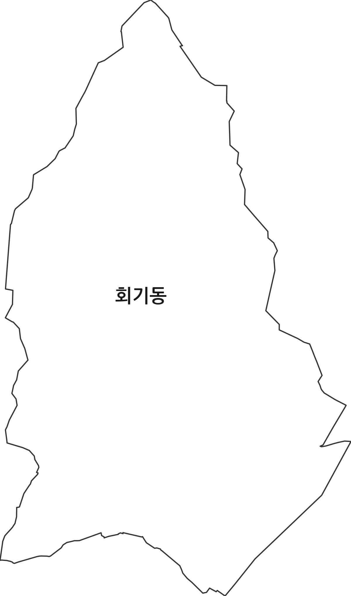서울특별시 동대문구 회기동 행정동 행정구역 경계 지도