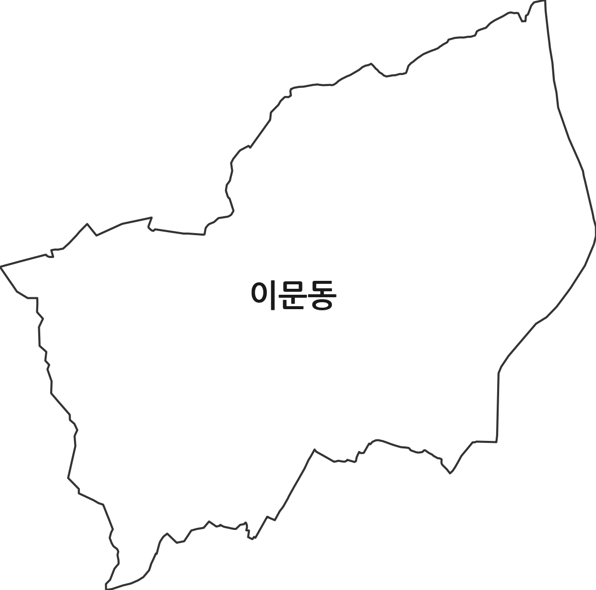 서울특별시 동대문구 이문동 법정동 행정구역 경계 지도