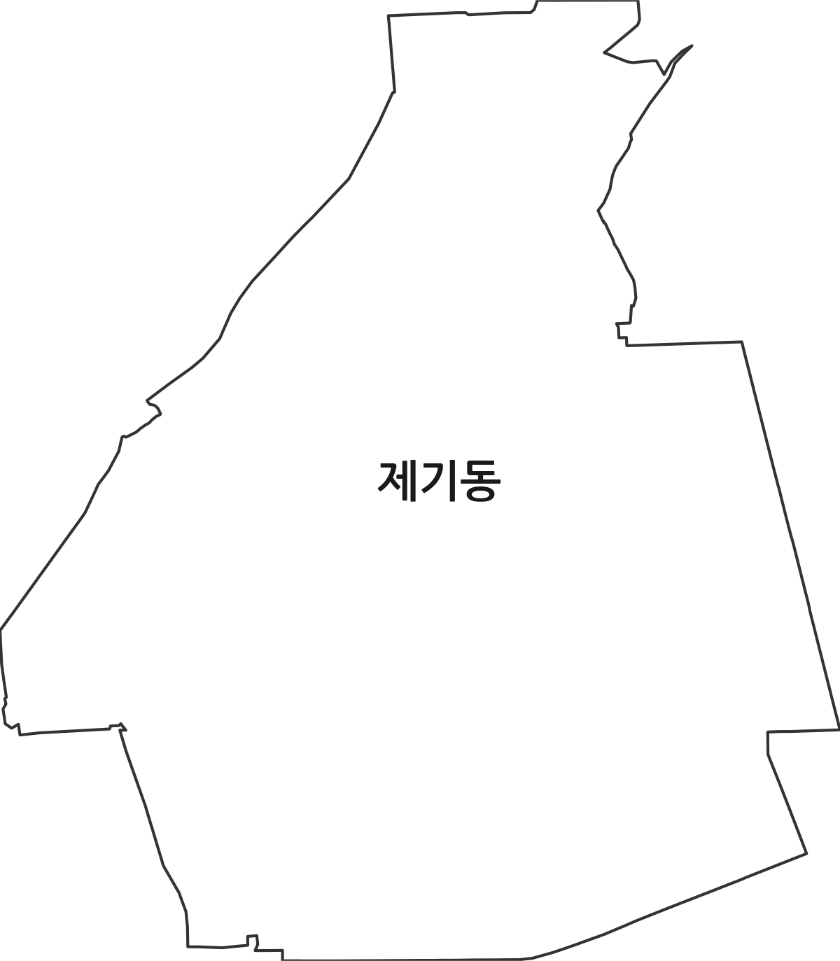 서울특별시 동대문구 제기동 법정동 행정구역 경계 지도