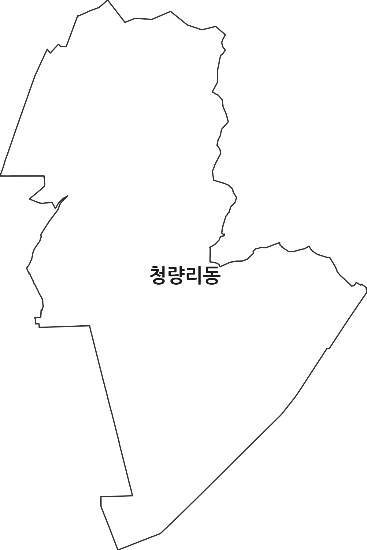 서울특별시 동대문구 청량리동 법정동 행정구역 경계 지도