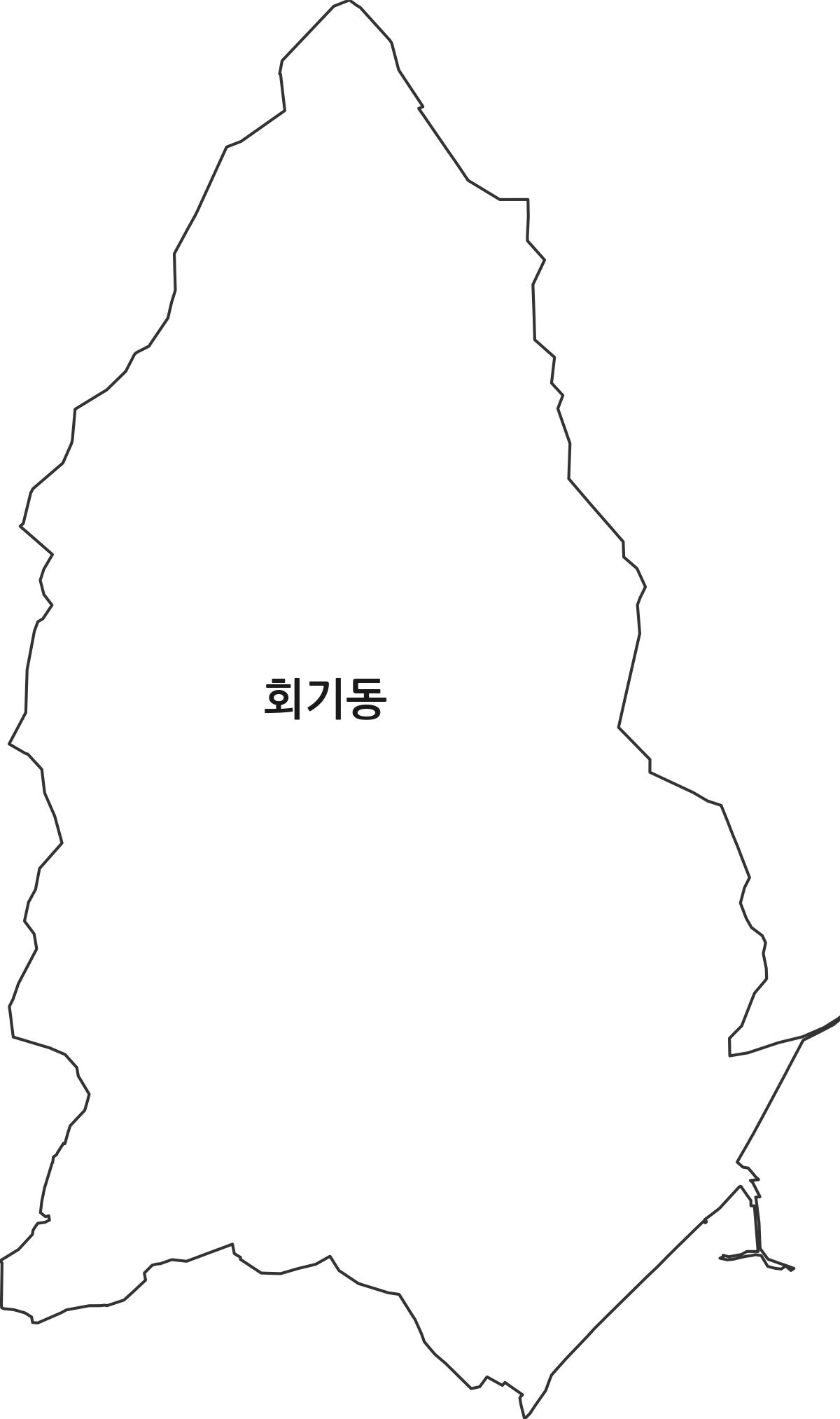 서울특별시 동대문구 회기동 법정동 행정구역 경계 지도