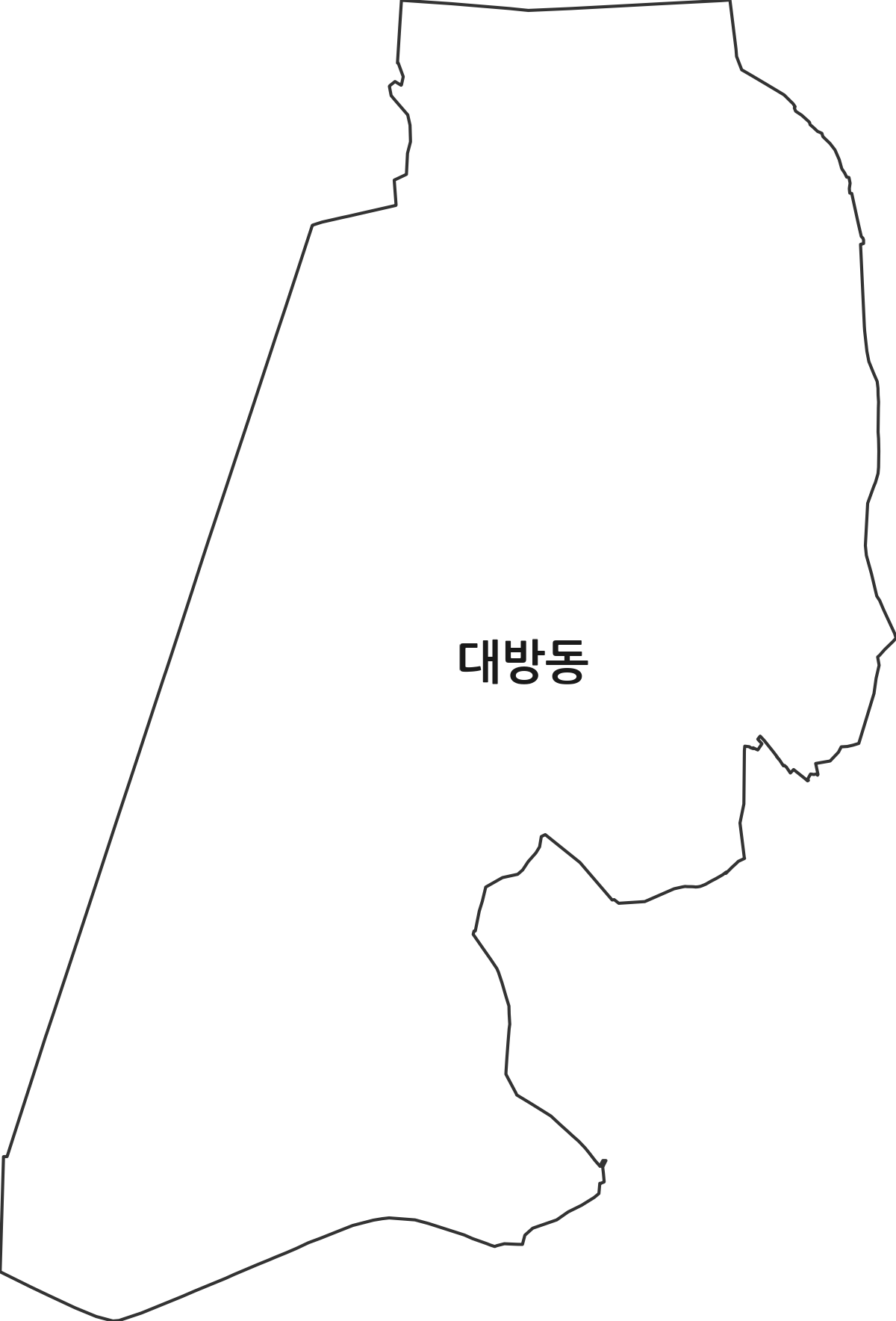 서울특별시 동작구 대방동 행정동 행정구역 경계 지도