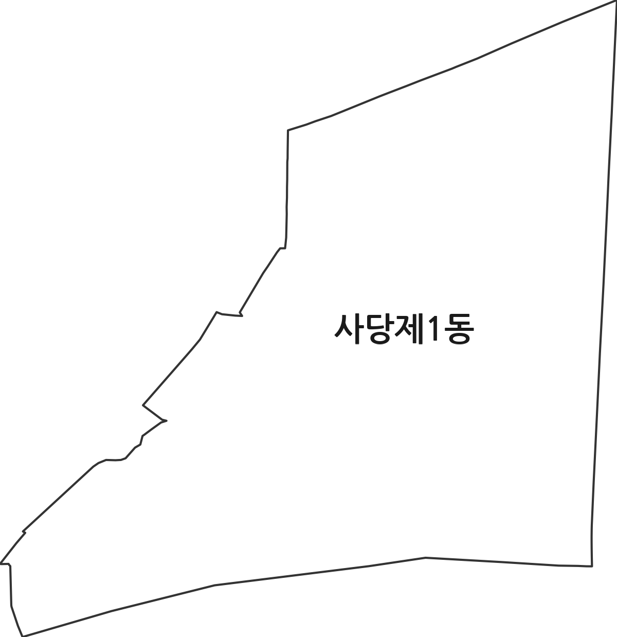 서울특별시 동작구 사당제1동 행정동 행정구역 경계 지도