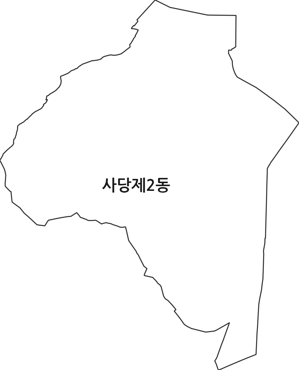 서울특별시 동작구 사당제2동 행정동 행정구역 경계 지도