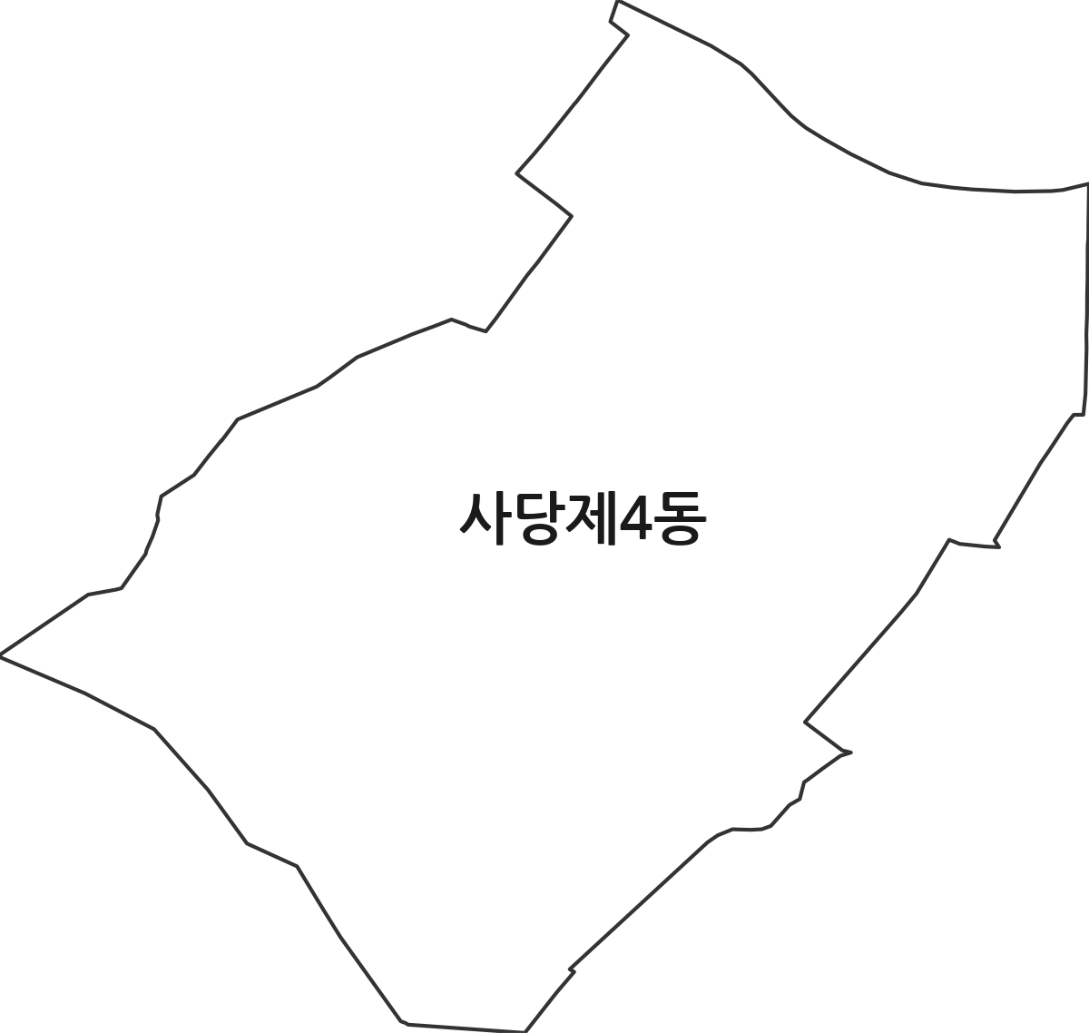 서울특별시 동작구 사당제4동 행정동 행정구역 경계 지도