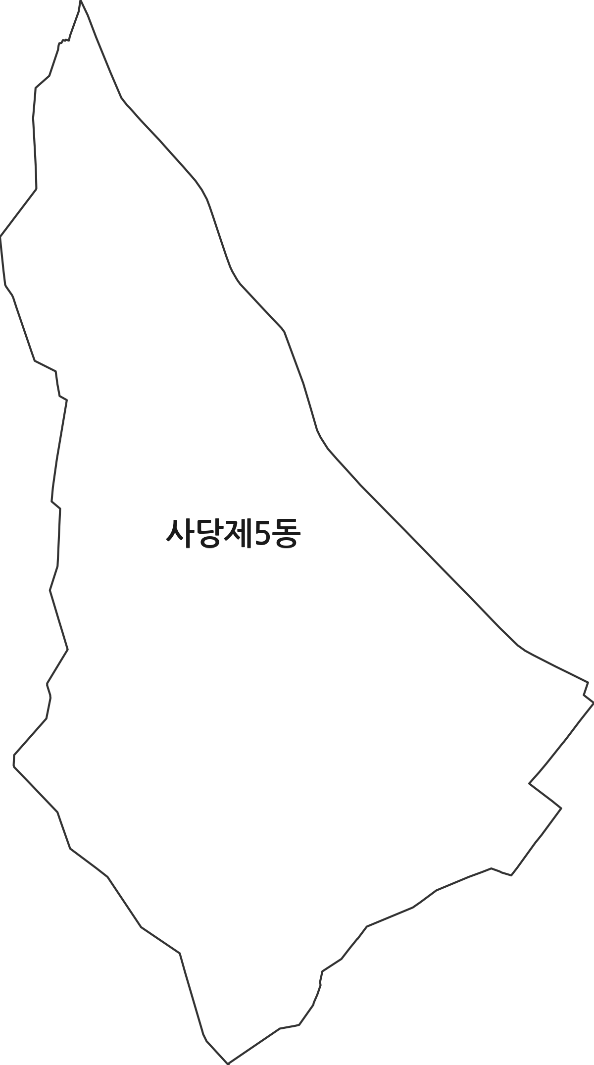 서울특별시 동작구 사당제5동 행정동 행정구역 경계 지도