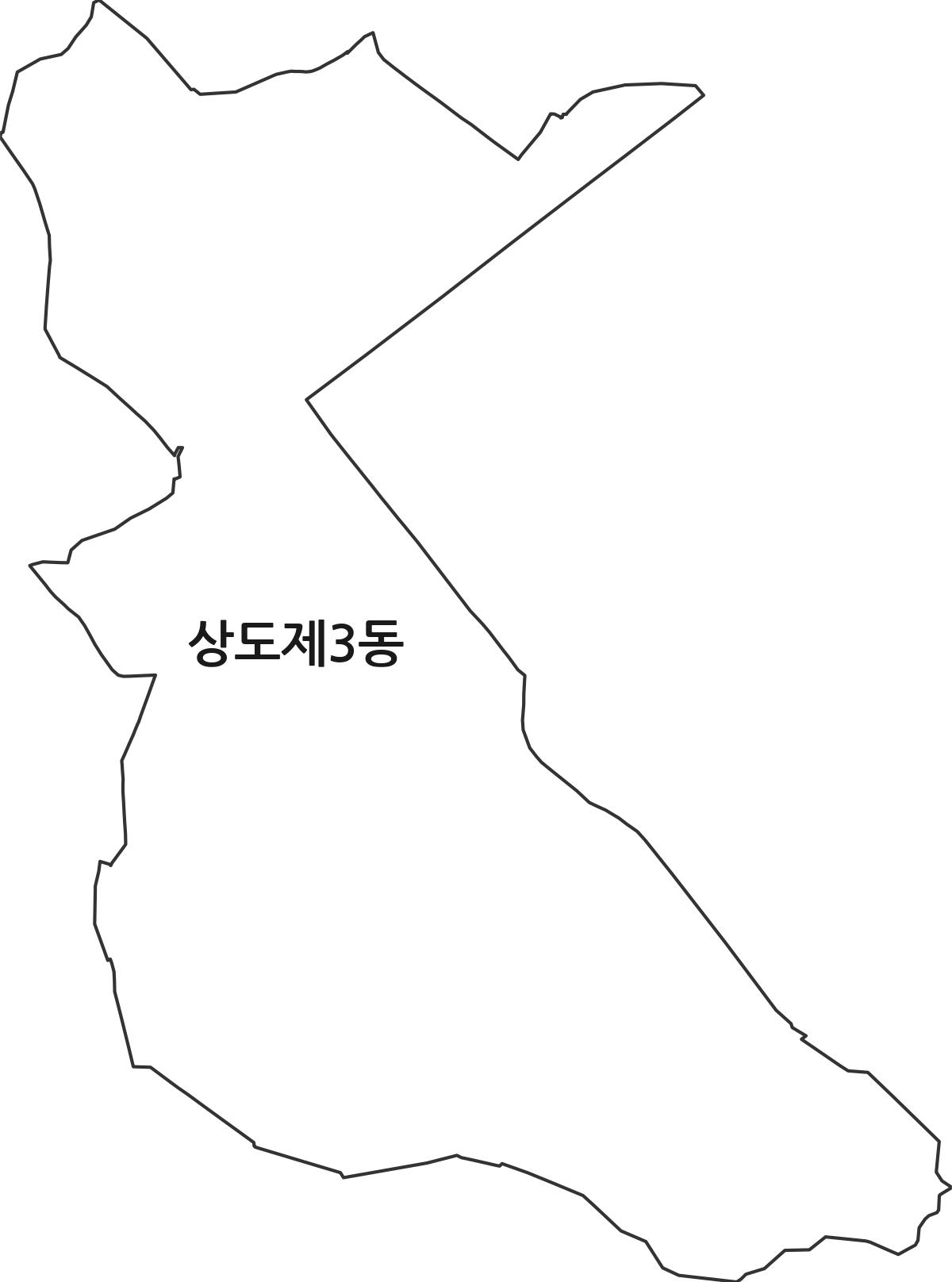 서울특별시 동작구 상도제3동 행정동 행정구역 경계 지도