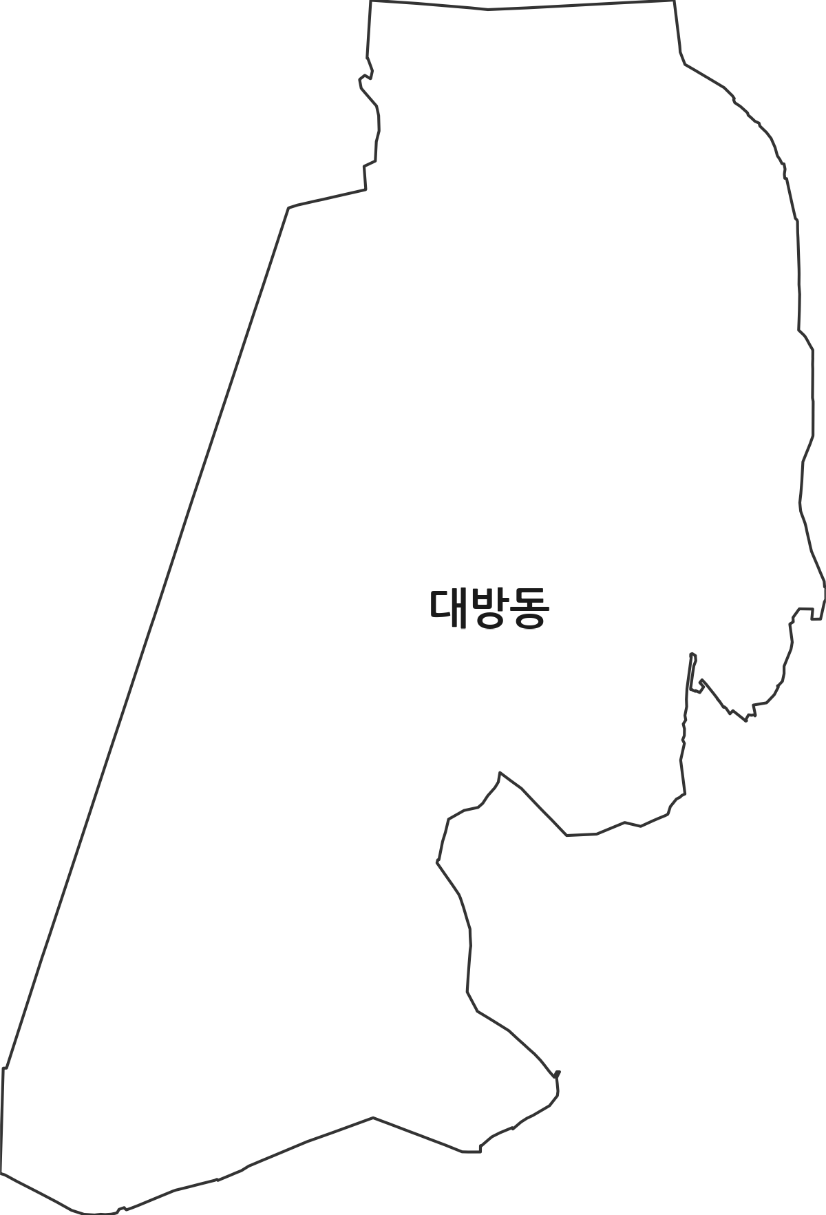 서울특별시 동작구 대방동 법정동 행정구역 경계 지도