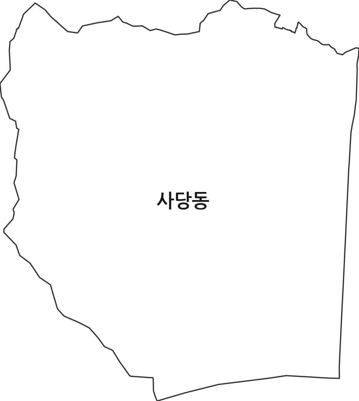 서울특별시 동작구 사당동 법정동 행정구역 경계 지도